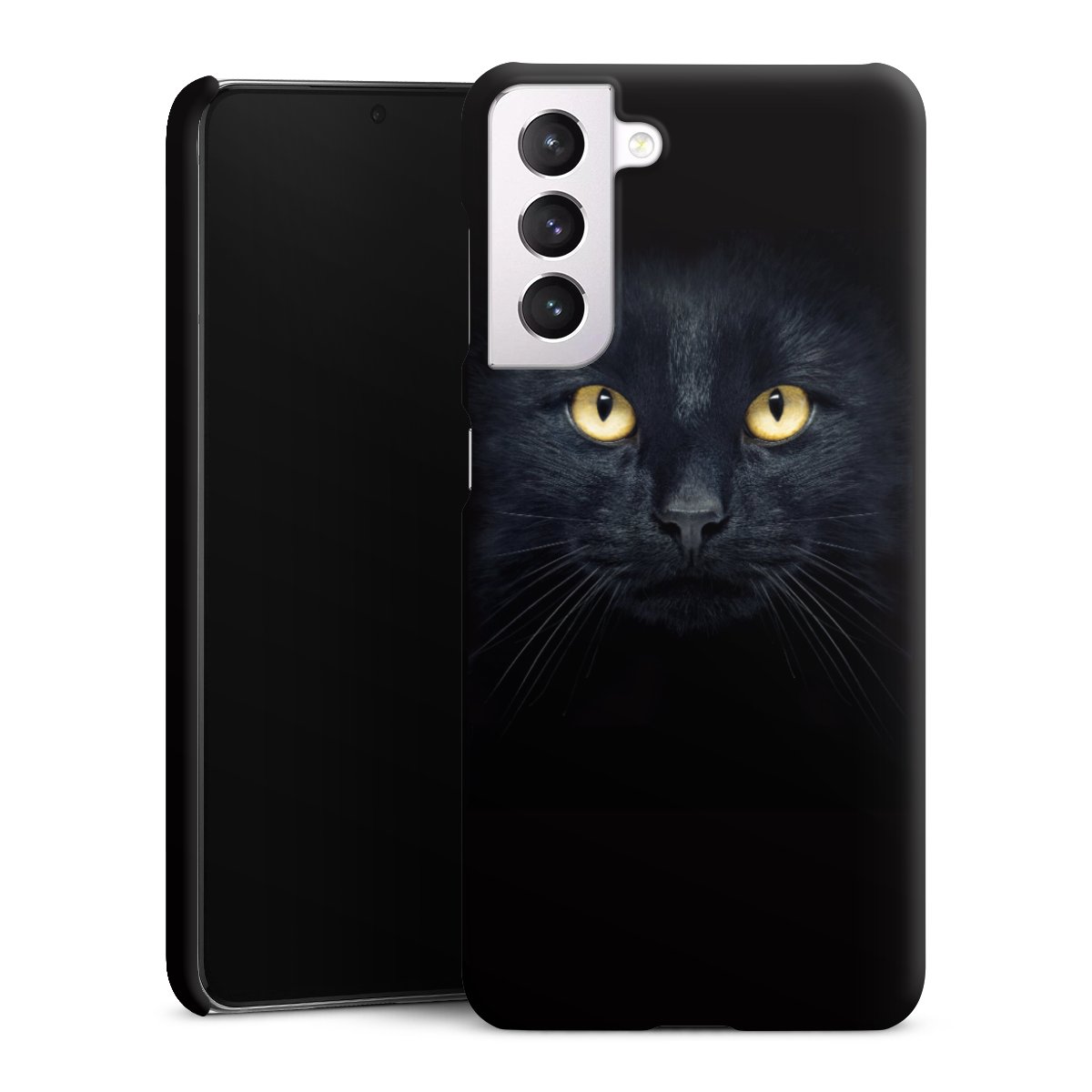 Galaxy S21 5G Handy Premium Case Smartphone Handyhülle Schutzhülle matt Eye Cat Black Premium Case