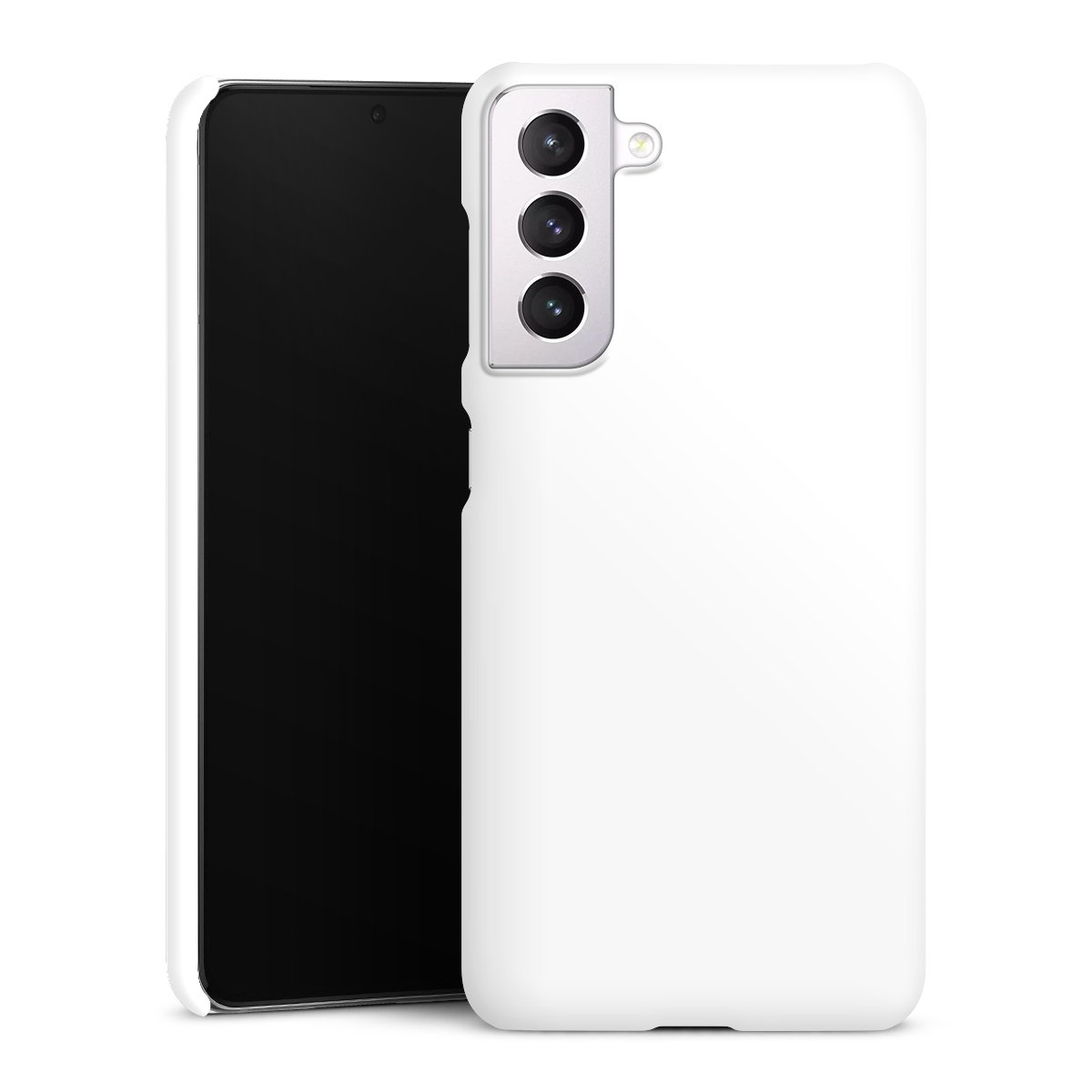 Galaxy S21 5G Handy Premium Case Smartphone Handyhülle Schutzhülle glänzend Unicoloured Colour White Premium Case