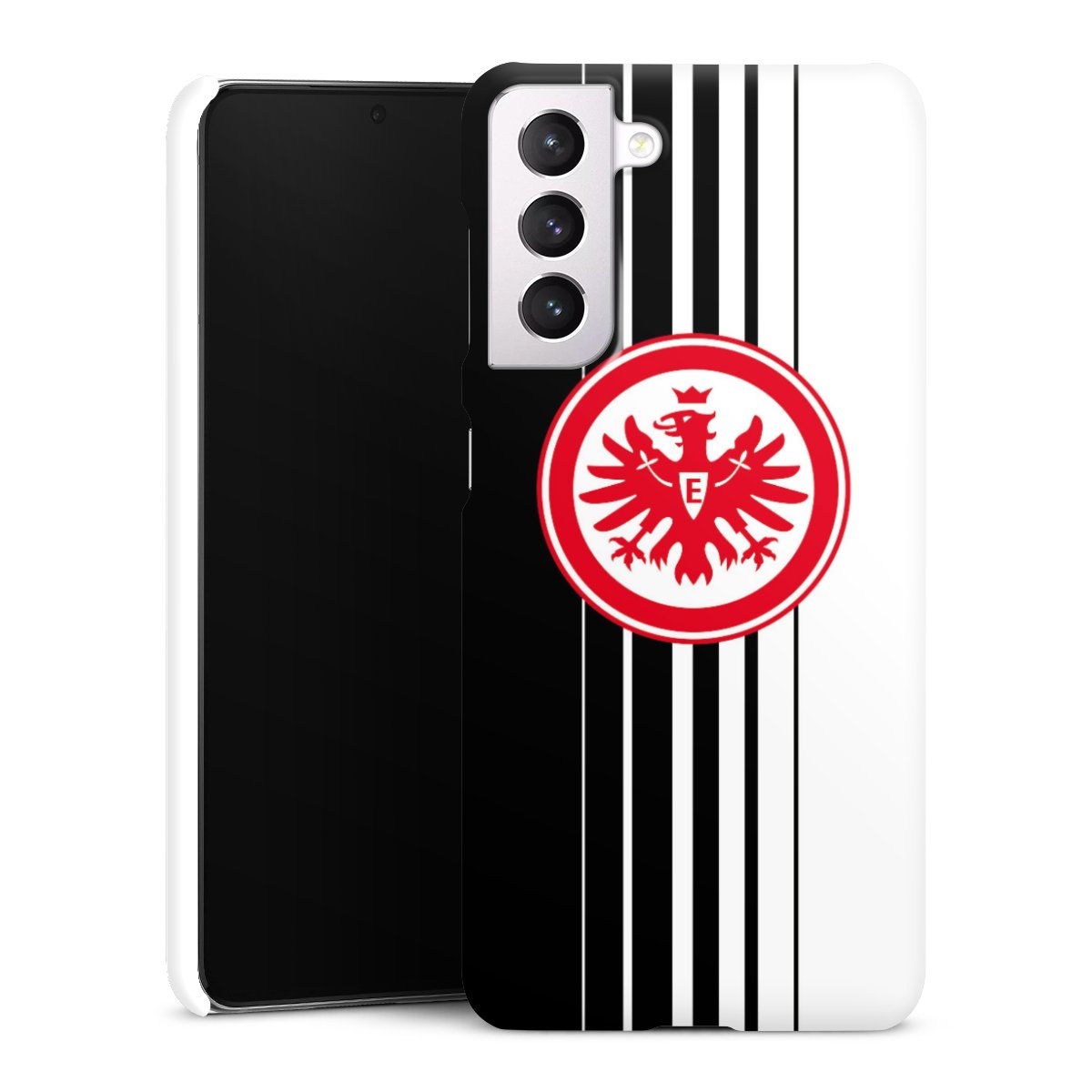 Galaxy S21 5G Handy Premium Case Smartphone Handyhülle Schutzhülle glänzend Stripes Eintracht Frankfurt Official Licensed Product Premium Case