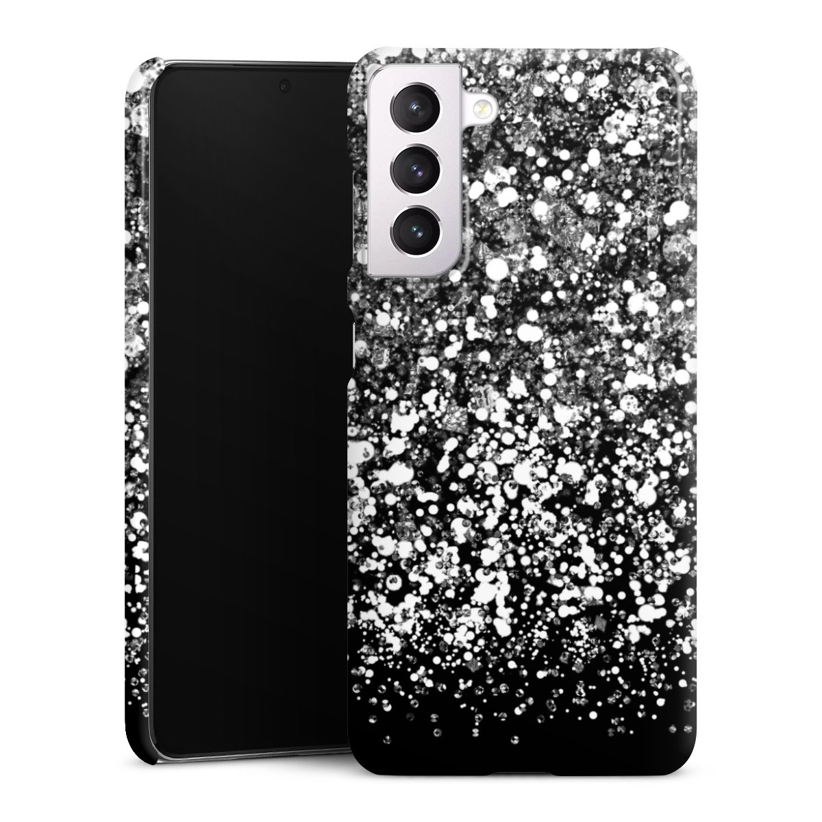 Galaxy S21 5G Handy Premium Case Smartphone Handyhülle Schutzhülle glänzend Glitzer Snowflake Muster Premium Case