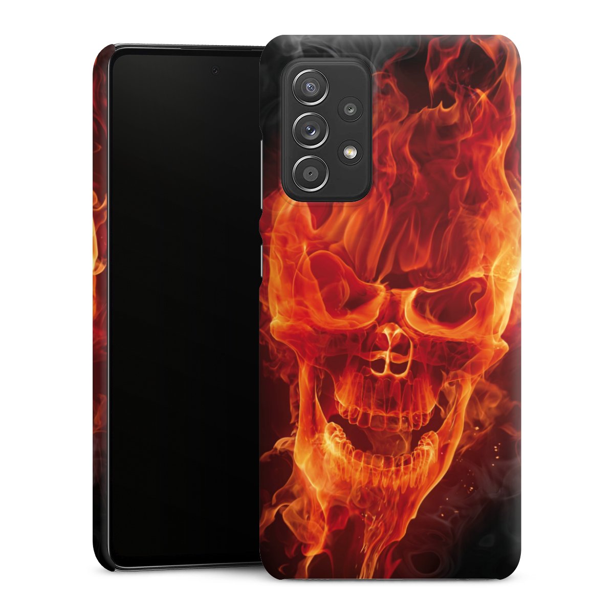 Galaxy A52s 5G Handy Premium Case Smartphone Handyhülle Schutzhülle matt Totenkopf Skull Fire Premium Case