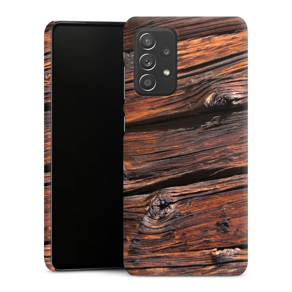 Galaxy A52s 5G Handy Premium Case Smartphone Handyhülle Schutzhülle matt Beams Wooden Look Wood Premium Case