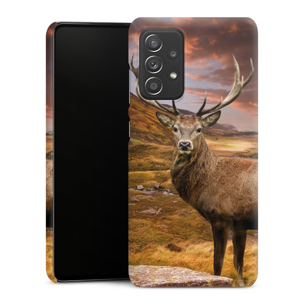 Galaxy A52s 5G Handy Premium Case Smartphone Handyhülle Schutzhülle matt Meadow Mountain Deer Premium Case