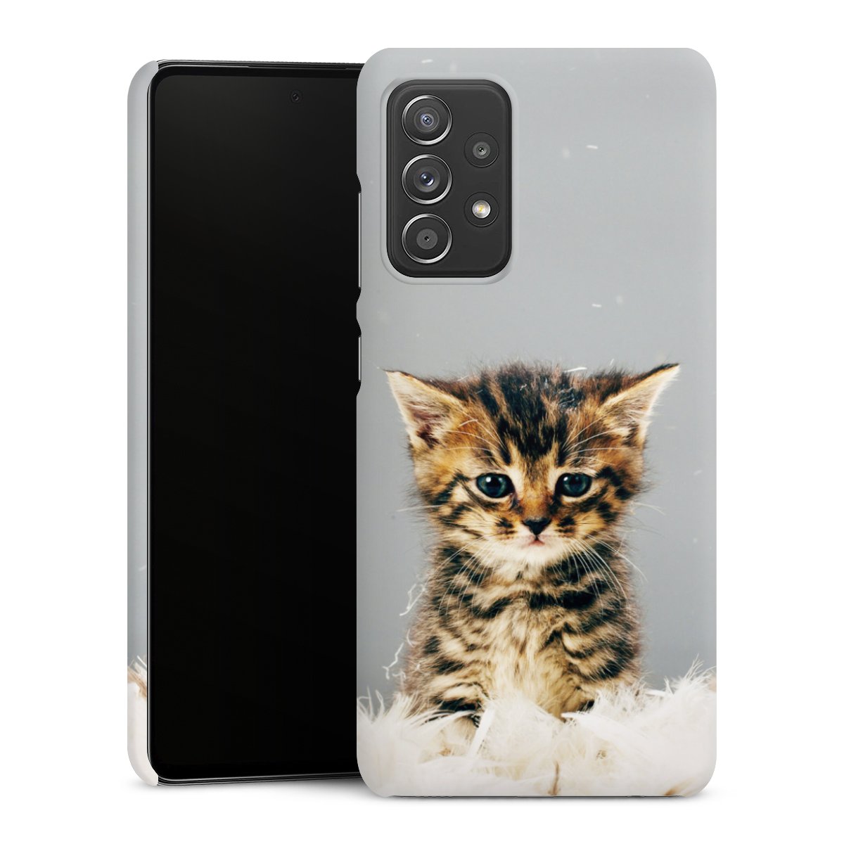 Galaxy A52s 5G Handy Premium Case Smartphone Handyhülle Schutzhülle matt Cat Feather Pet Premium Case