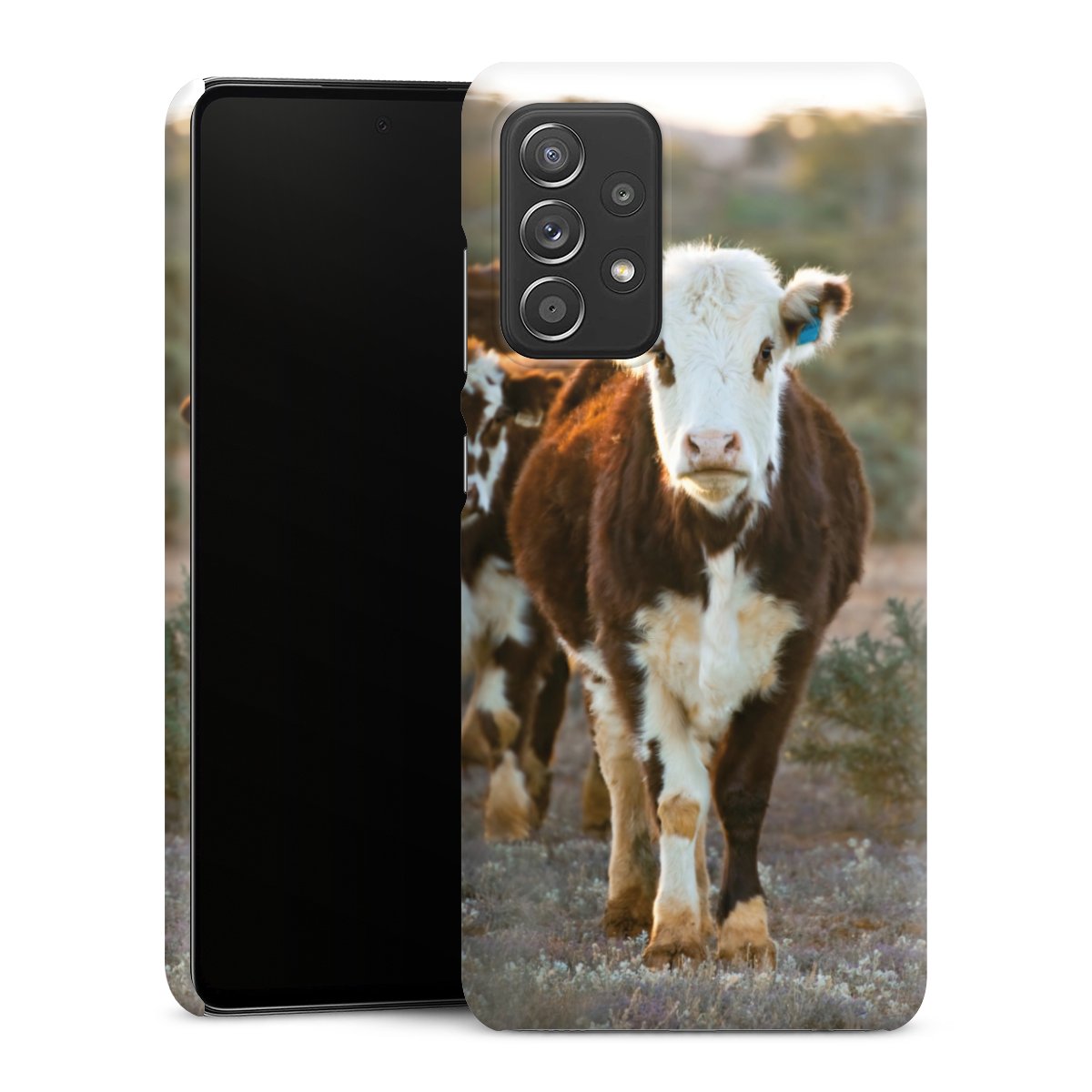 Galaxy A52s 5G Handy Premium Case Smartphone Handyhülle Schutzhülle matt Cow Farmer Calf Premium Case