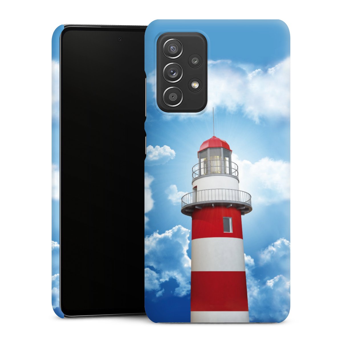 Galaxy A52s 5G Handy Premium Case Smartphone Handyhülle Schutzhülle matt Lighthouse Sky Cloud Premium Case