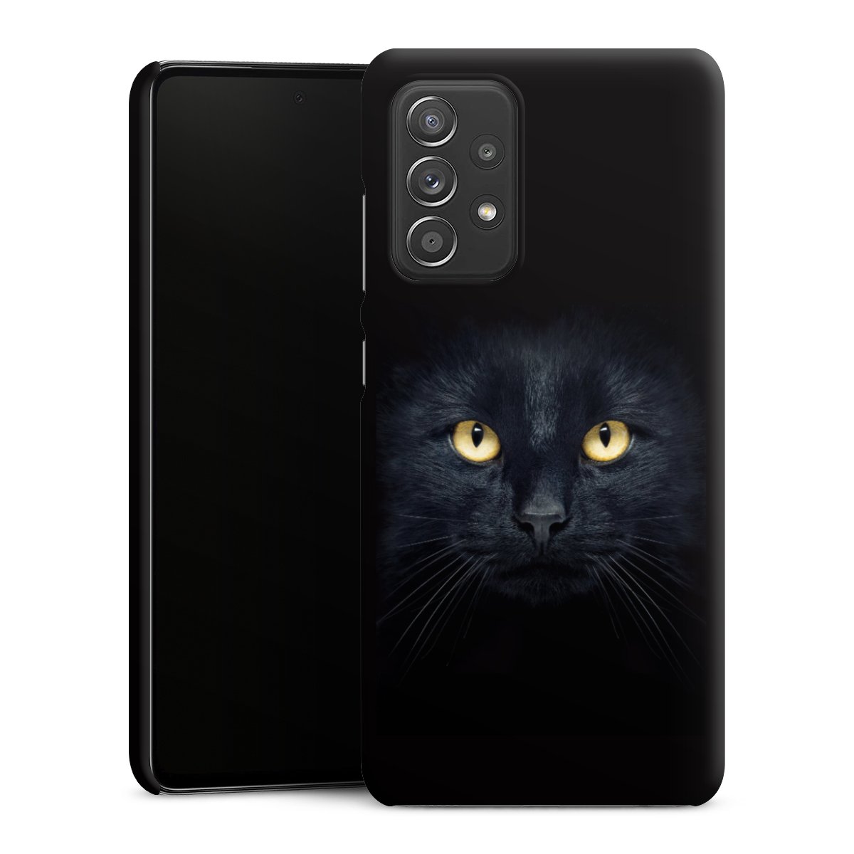 Galaxy A52s 5G Handy Premium Case Smartphone Handyhülle Schutzhülle matt Eye Cat Black Premium Case