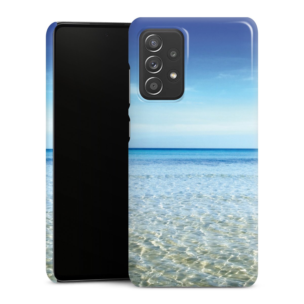 Galaxy A52 Handy Premium Case Smartphone Handyhülle Schutzhülle glänzend Urlaub Sky Ocean Premium Case