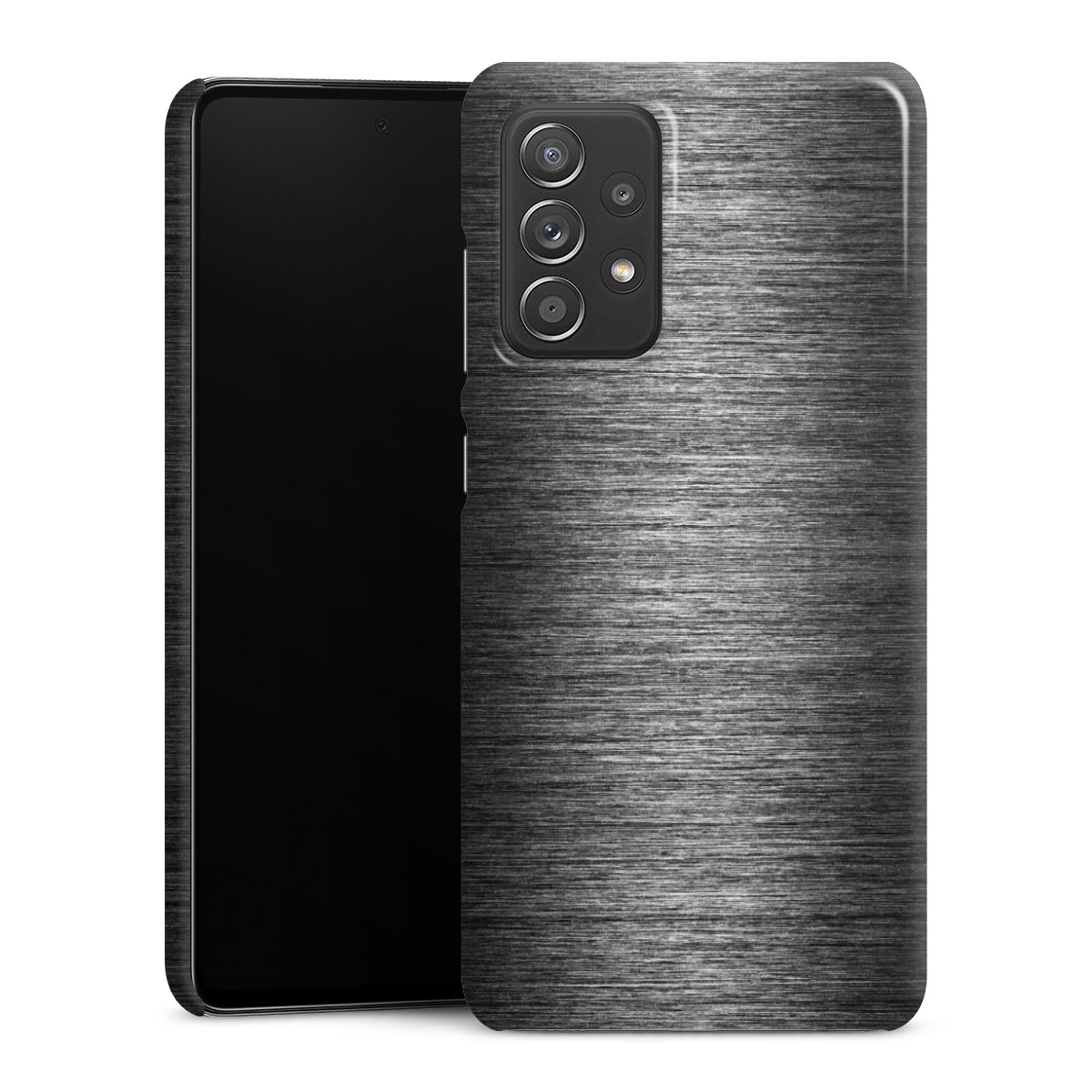 Galaxy A52 Handy Premium Case Smartphone Handyhülle Schutzhülle glänzend Metallic Look Anthracite Metal Premium Case