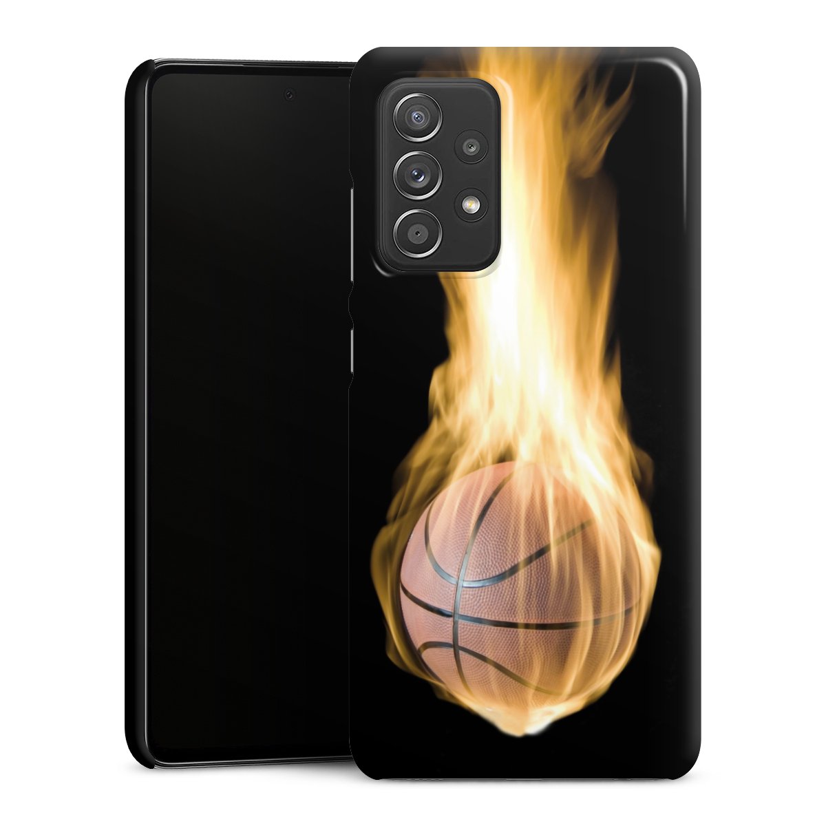 Galaxy A52 Handy Premium Case Smartphone Handyhülle Schutzhülle glänzend Basketball Sports Fire Premium Case