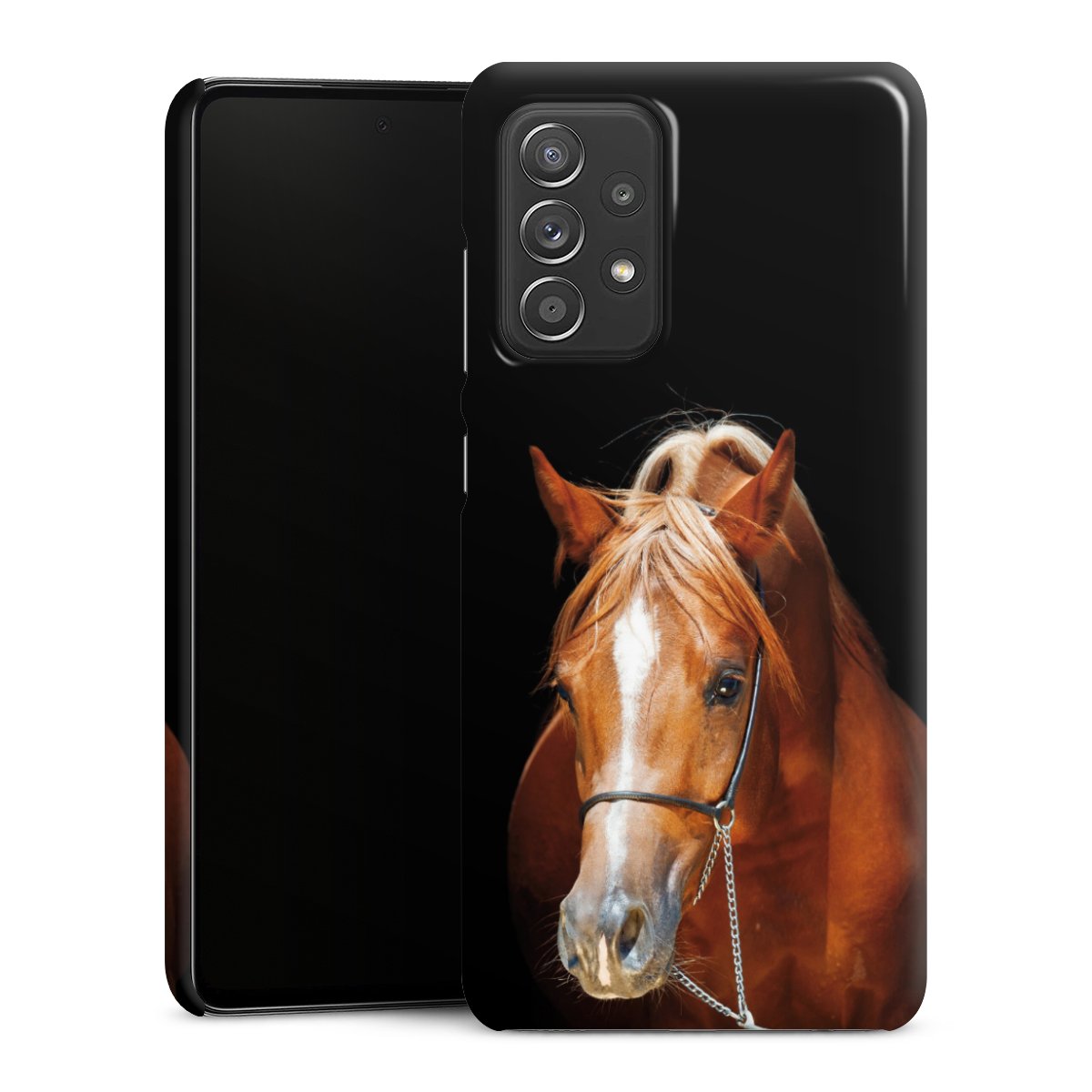 Galaxy A52 Handy Premium Case Smartphone Handyhülle Schutzhülle glänzend Mare Horse Hobby Premium Case