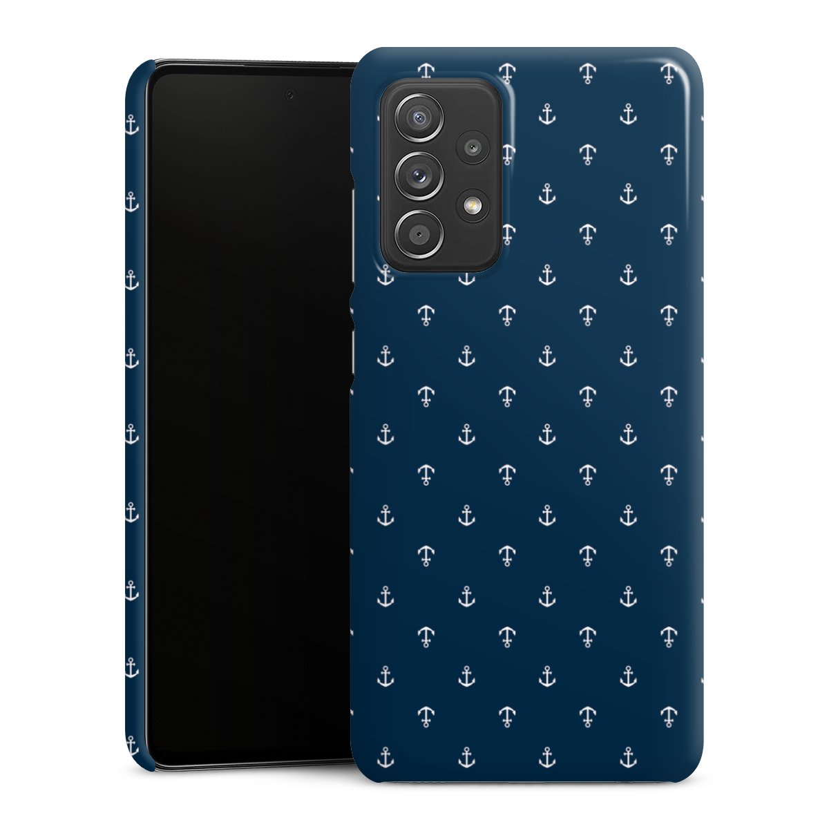 Galaxy A52 Handy Premium Case Smartphone Handyhülle Schutzhülle glänzend Muster Anchor Sail Premium Case