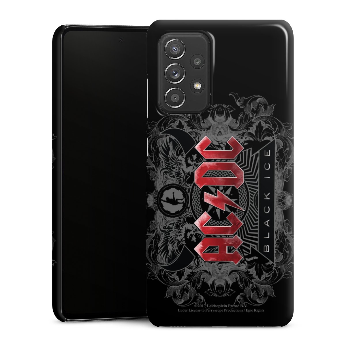 Galaxy A52 Handy Premium Case Smartphone Handyhülle Schutzhülle glänzend Merchandise Black Ice Acdc Premium Case