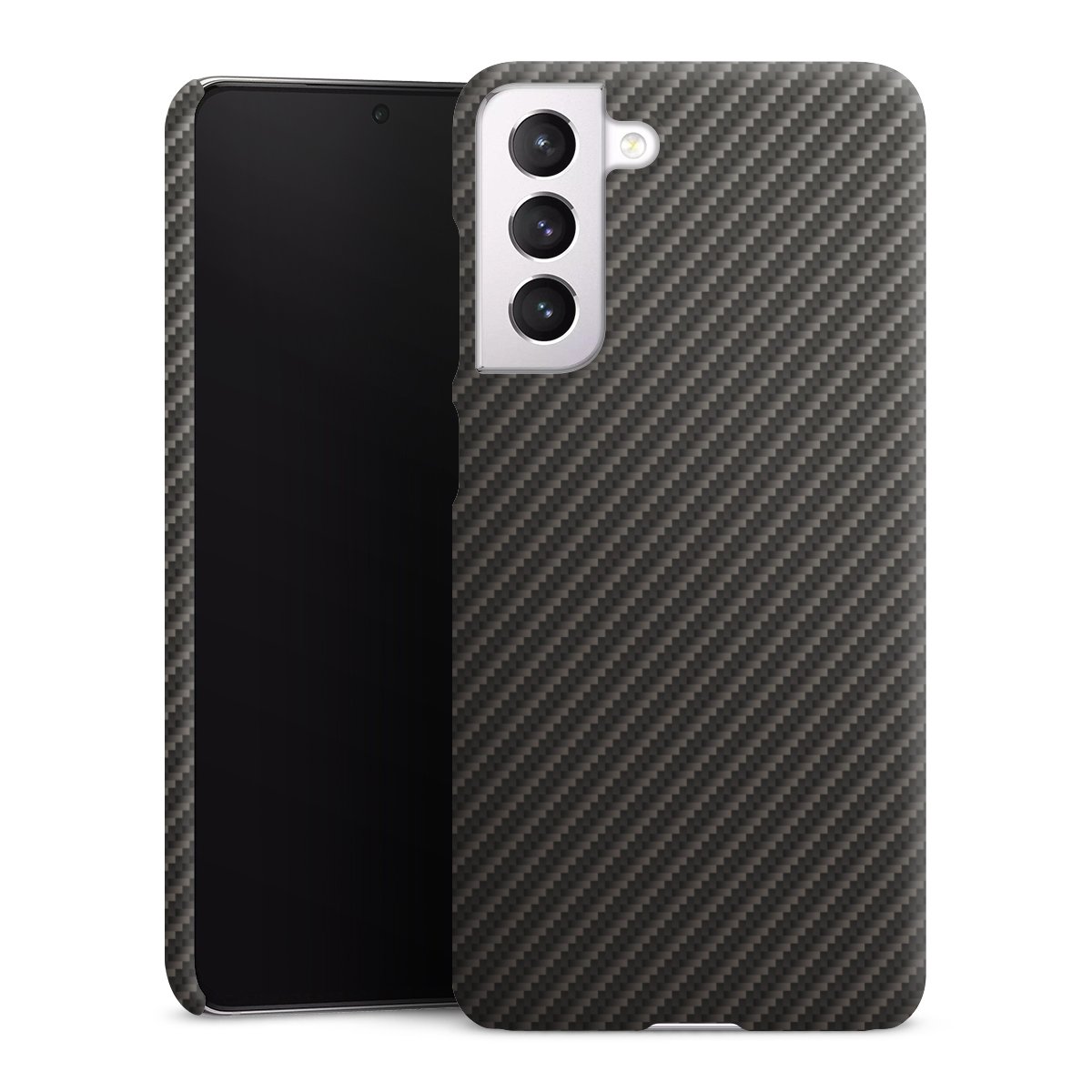 Galaxy S21 FE 5G Handy Premium Case Smartphone Handyhülle Schutzhülle matt Metallic Look Carbon Muster Premium Case