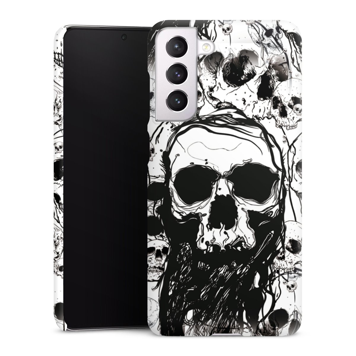 Galaxy S21 FE 5G Handy Premium Case Smartphone Handyhülle Schutzhülle matt Totenkopf Halloween Premium Case