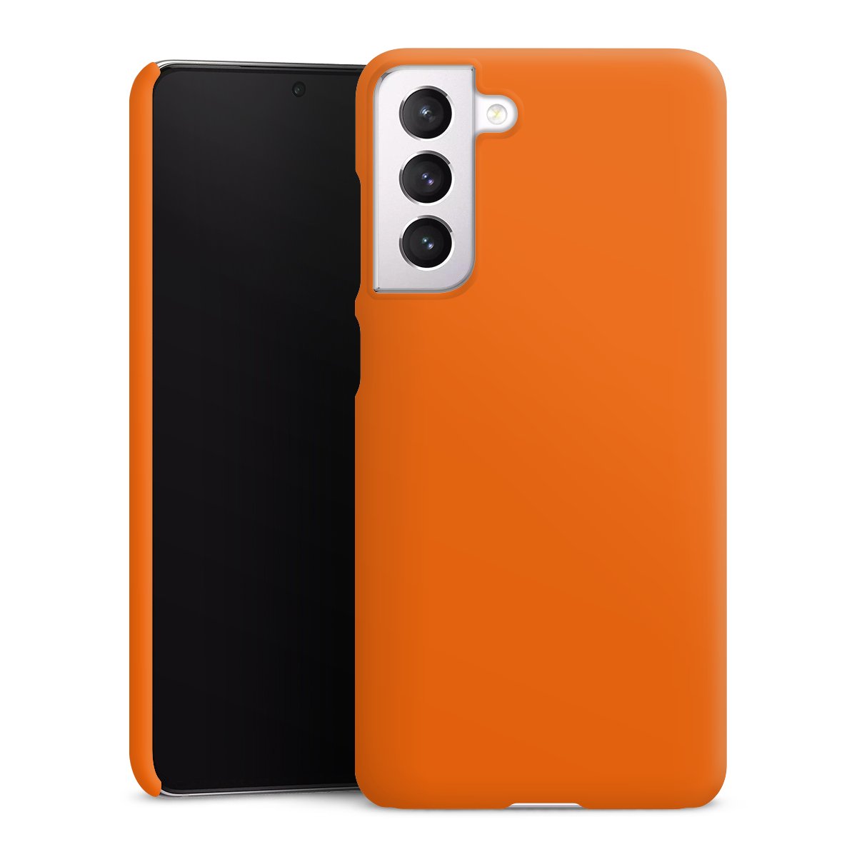 Galaxy S21 FE 5G Handy Premium Case Smartphone Handyhülle Schutzhülle matt Orange Colour Unicoloured Premium Case