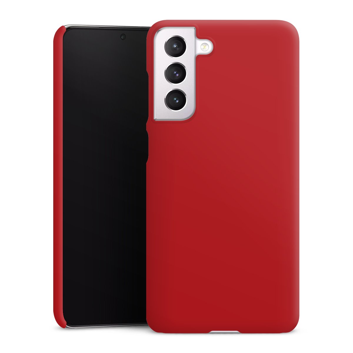 Galaxy S21 FE 5G Handy Premium Case Smartphone Handyhülle Schutzhülle matt Colour Unicoloured Red Premium Case