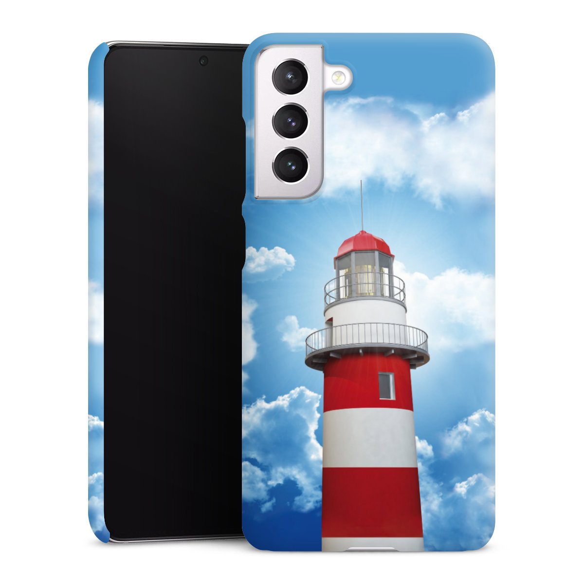 Galaxy S21 FE 5G Handy Premium Case Smartphone Handyhülle Schutzhülle matt Lighthouse Sky Cloud Premium Case