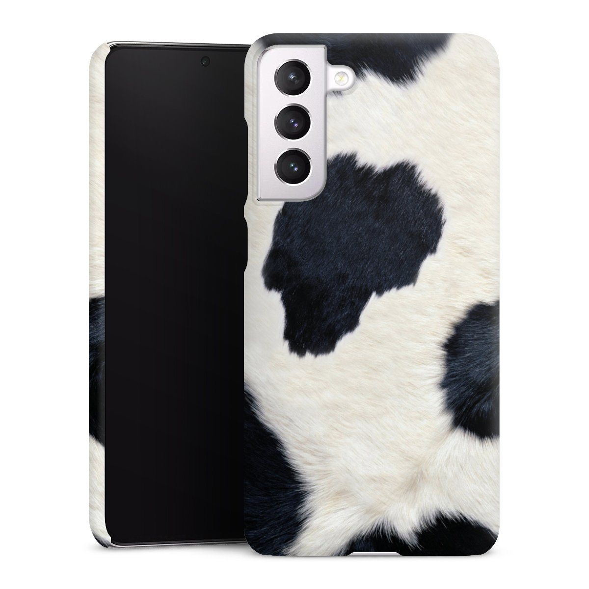 Galaxy S21 FE 5G Handy Premium Case Smartphone Handyhülle Schutzhülle matt Animal Look Animal Print Cow Skin Premium Case