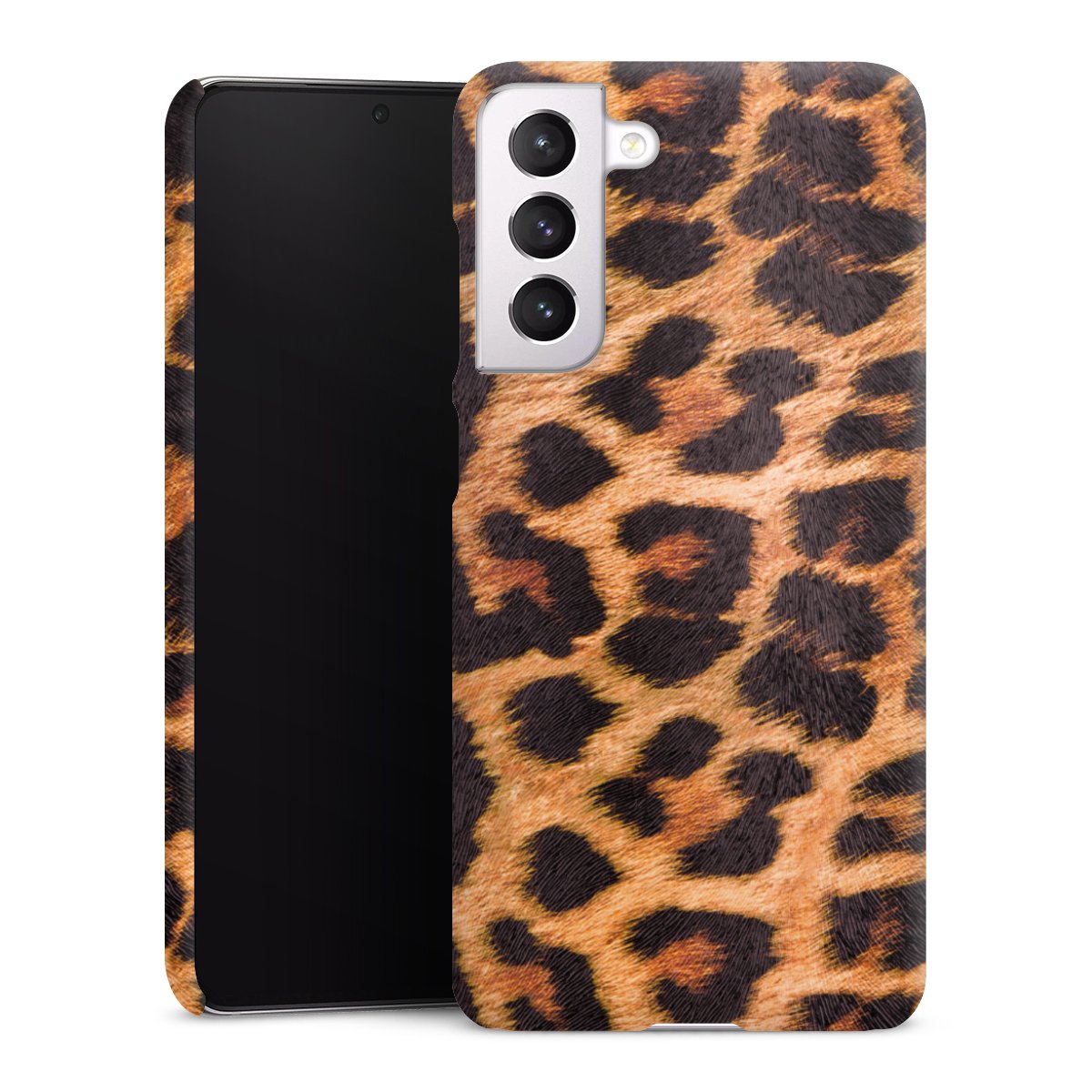 Galaxy S21 FE 5G Handy Premium Case Smartphone Handyhülle Schutzhülle matt Animal Print Leopard Fur Premium Case