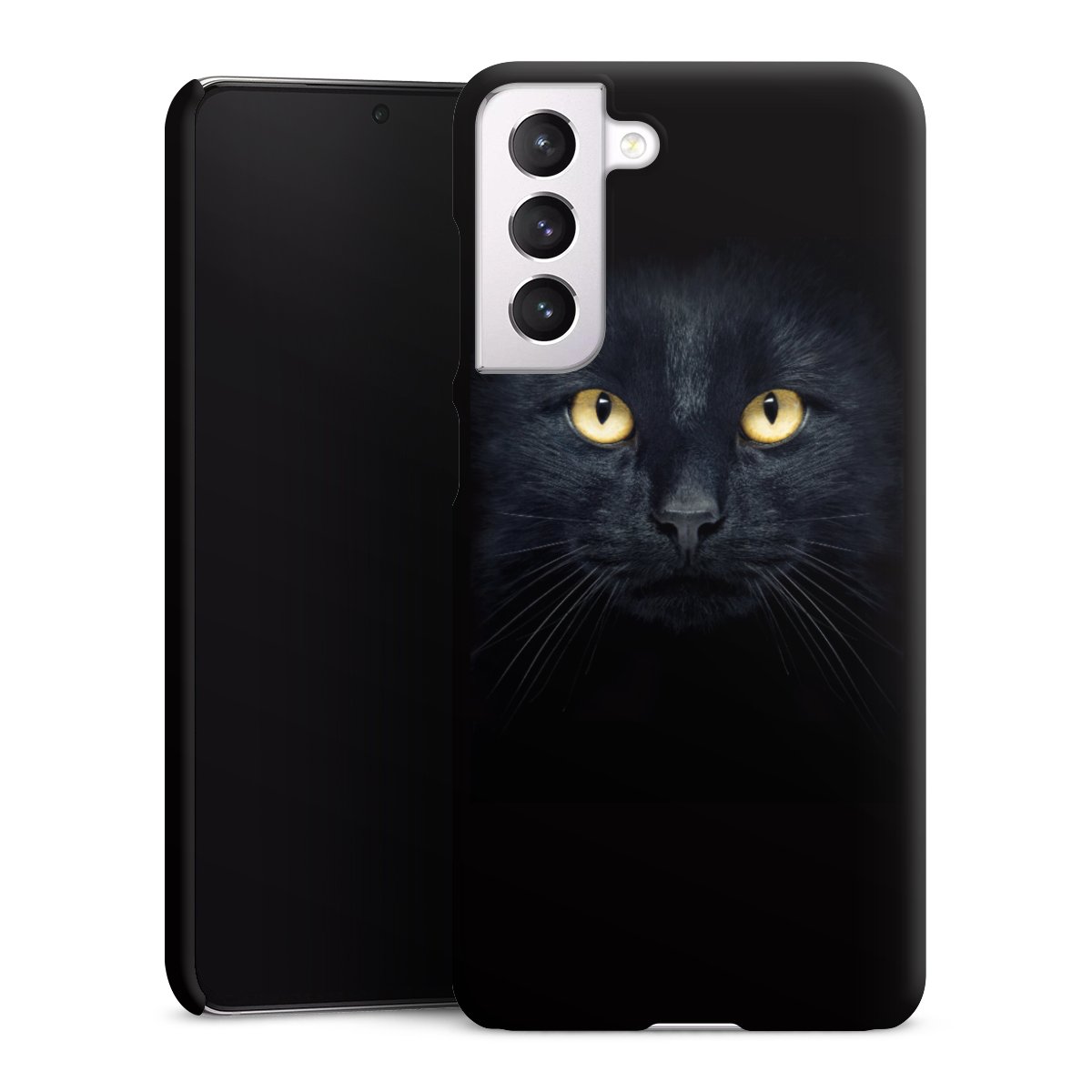 Galaxy S21 FE 5G Handy Premium Case Smartphone Handyhülle Schutzhülle matt Eye Cat Black Premium Case