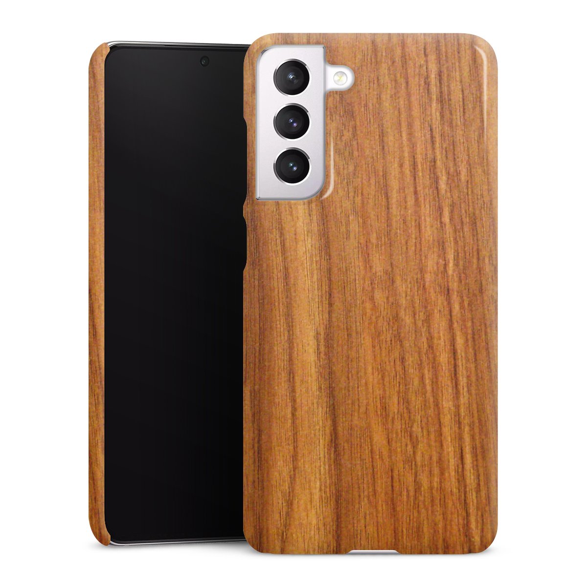 Galaxy S21 FE 5G Handy Premium Case Smartphone Handyhülle Schutzhülle glänzend Wood Larch Wooden Look Premium Case