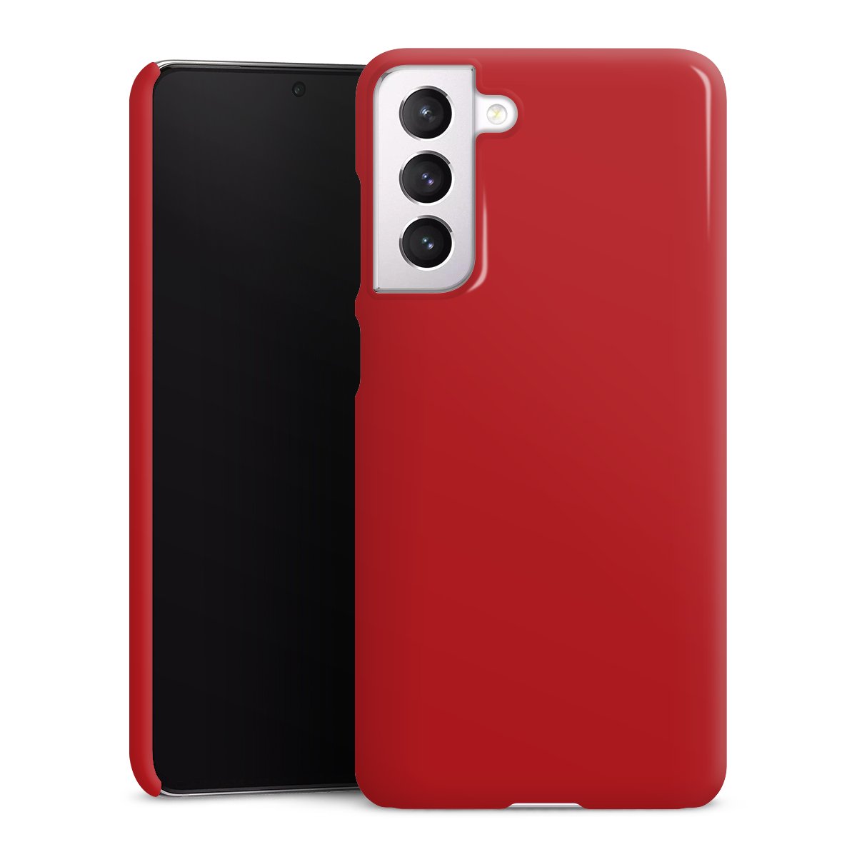 Galaxy S21 FE 5G Handy Premium Case Smartphone Handyhülle Schutzhülle glänzend Colour Unicoloured Red Premium Case