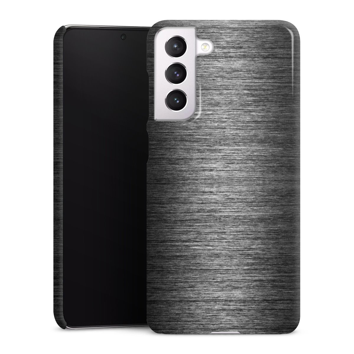 Galaxy S21 FE 5G Handy Premium Case Smartphone Handyhülle Schutzhülle glänzend Metallic Look Anthracite Metal Premium Case