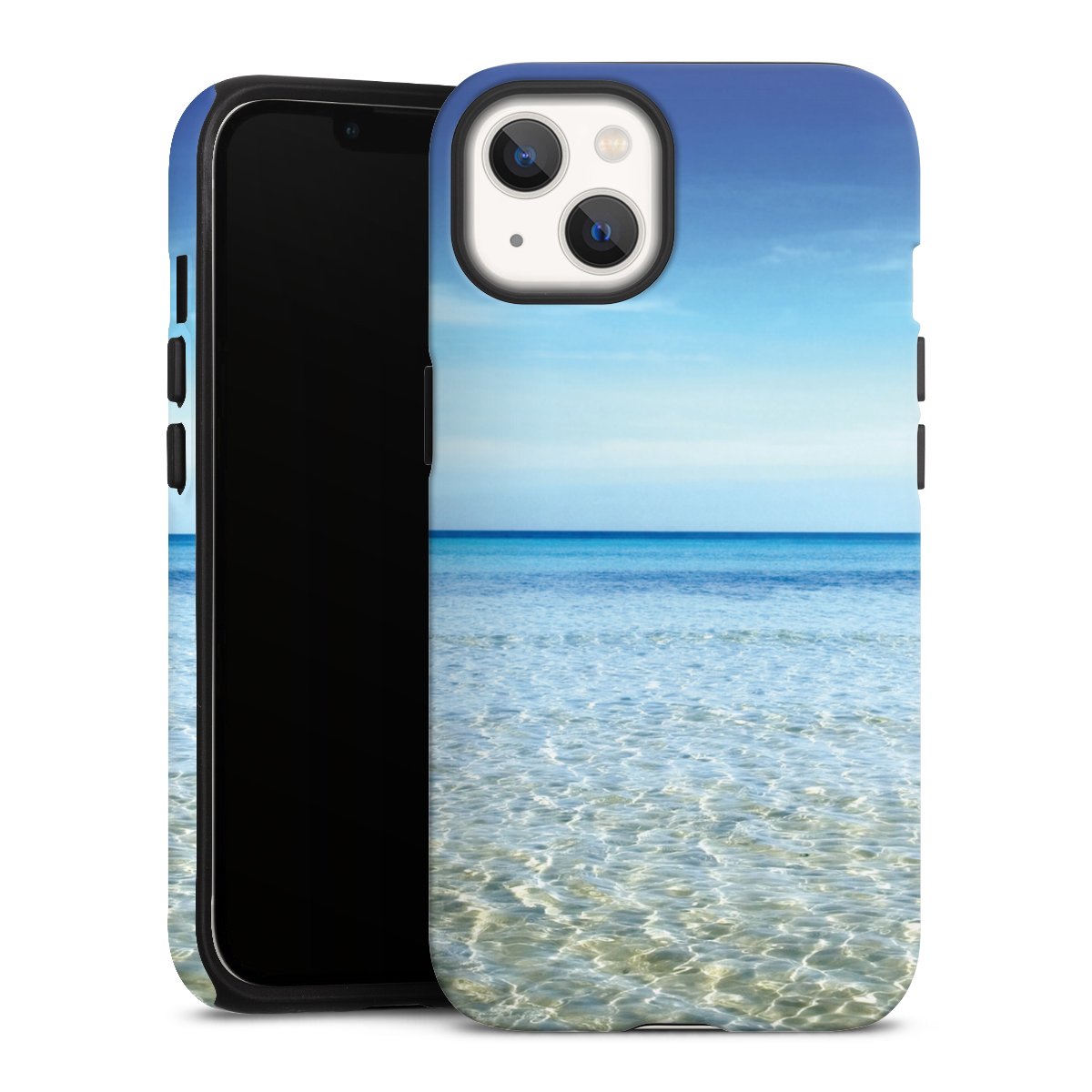 iPhone 13 Handy Panzer Handyhülle robuste Outdoor Hülle Schutzhülle matt Urlaub Sky Ocean Tough Case