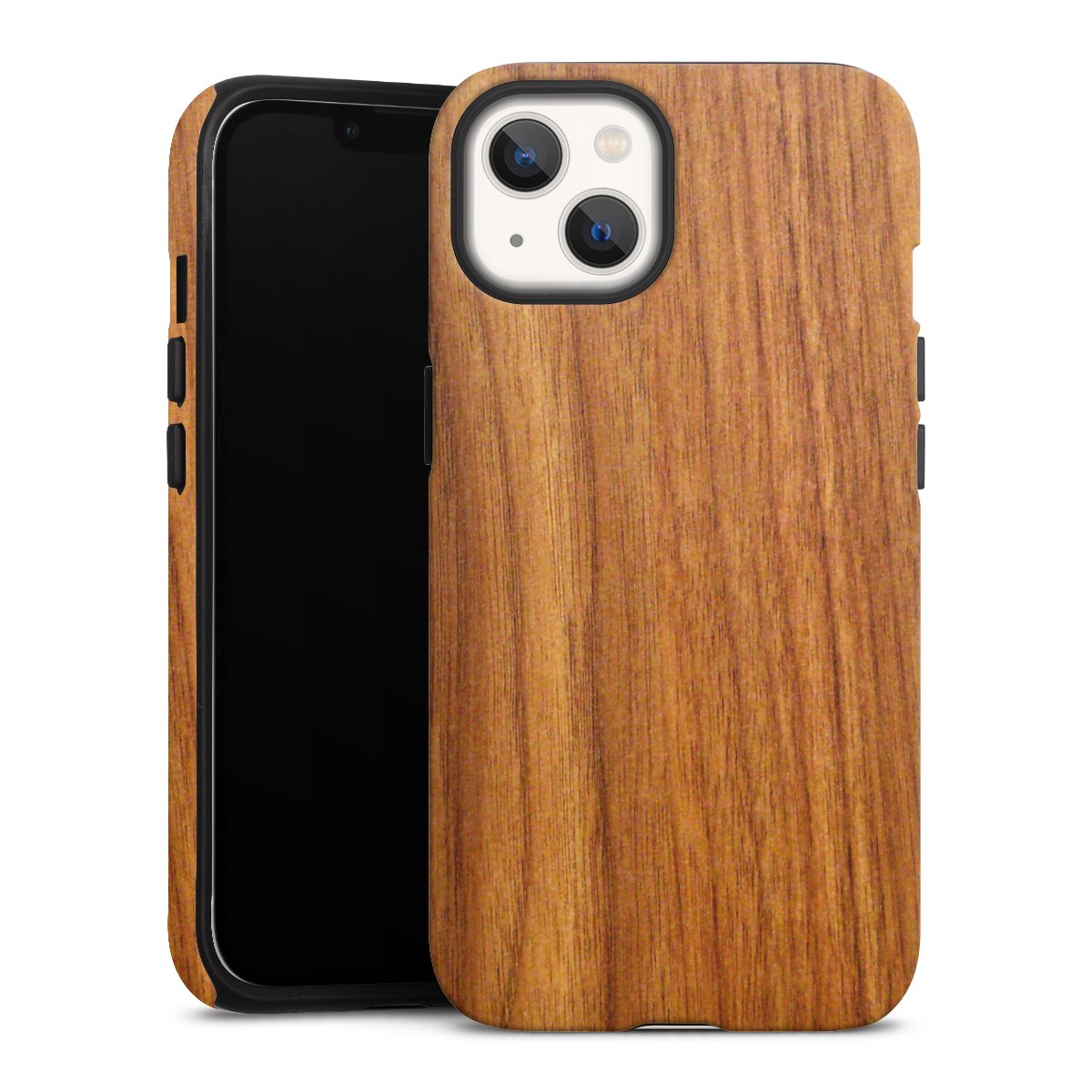 iPhone 13 Handy Panzer Handyhülle robuste Outdoor Hülle Schutzhülle matt Wood Larch Wooden Look Tough Case