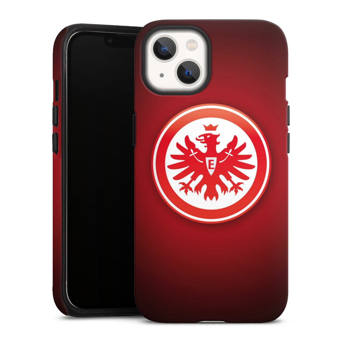 iPhone 13 Handy Panzer Handyhülle robuste Outdoor Hülle Schutzhülle matt Eintracht Frankfurt Official Licensed Product Coat Of Arms Tough Case