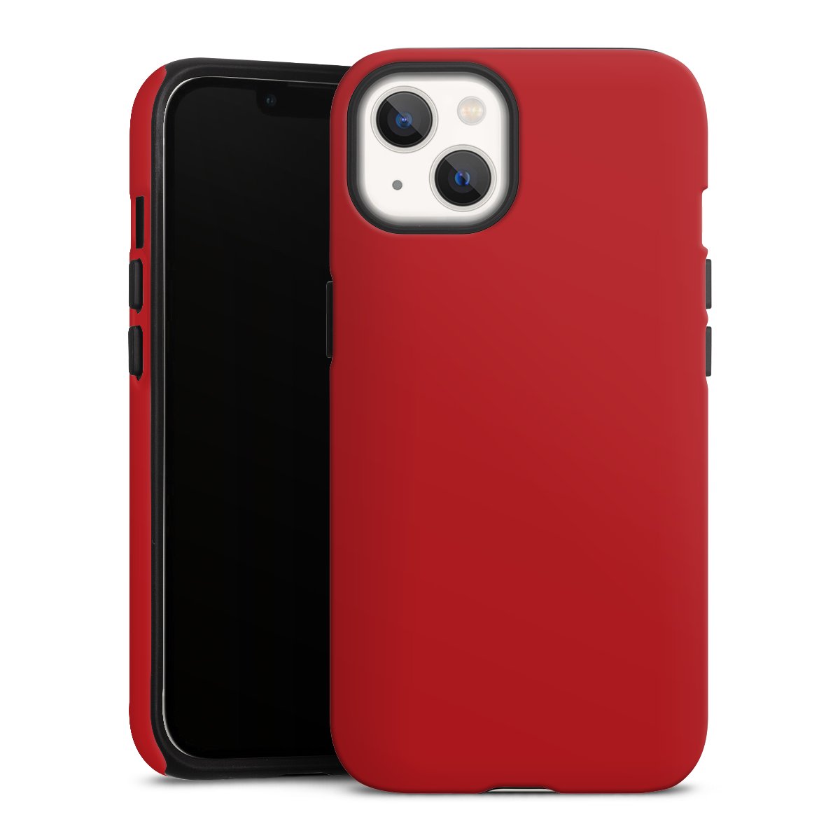 iPhone 13 Handy Panzer Handyhülle robuste Outdoor Hülle Schutzhülle matt Colour Unicoloured Red Tough Case