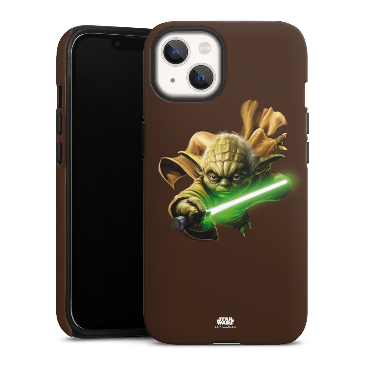 iPhone 13 Handy Panzer Handyhülle robuste Outdoor Hülle Schutzhülle matt Yoda Merchandise Star Wars Tough Case