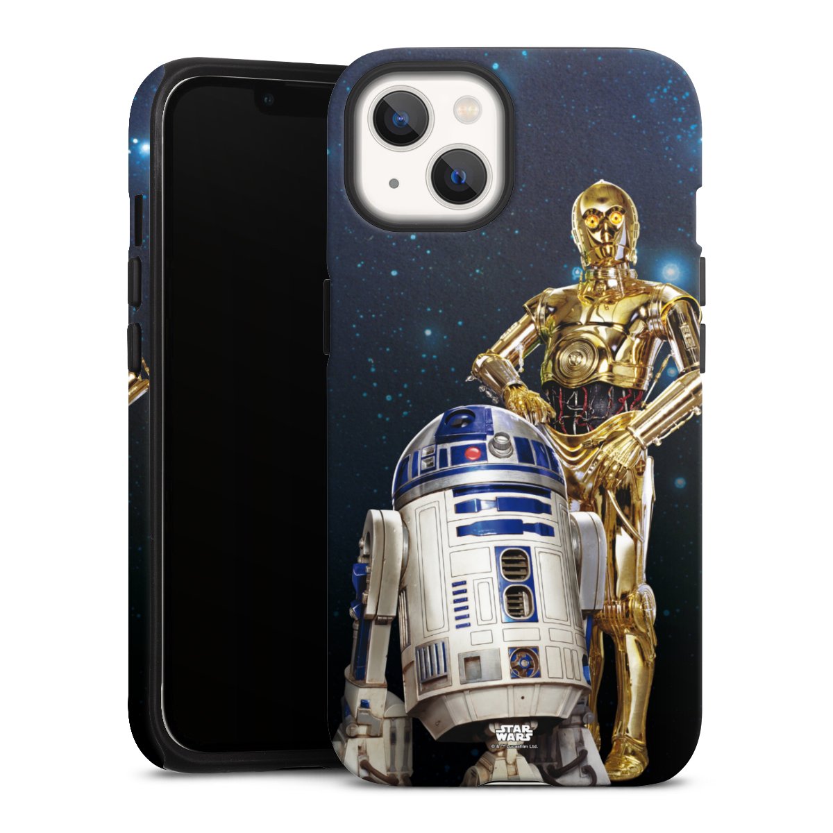 iPhone 13 Handy Panzer Handyhülle robuste Outdoor Hülle Schutzhülle matt Weltall Star Wars R2d2 Tough Case