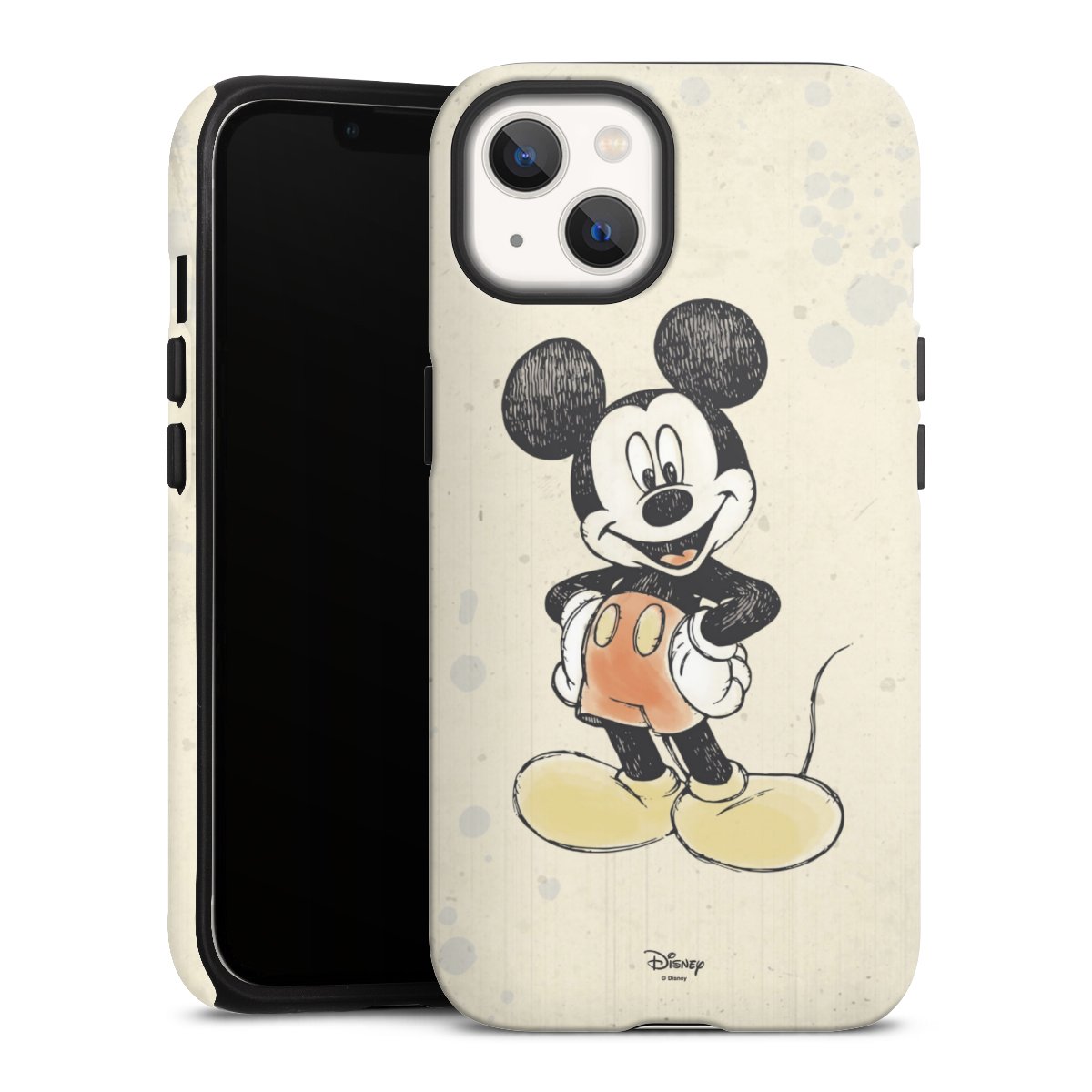 iPhone 13 Handy Panzer Handyhülle robuste Outdoor Hülle Schutzhülle matt Water Colour Mickey & Minnie Mouse Official Licensed Product Tough Case