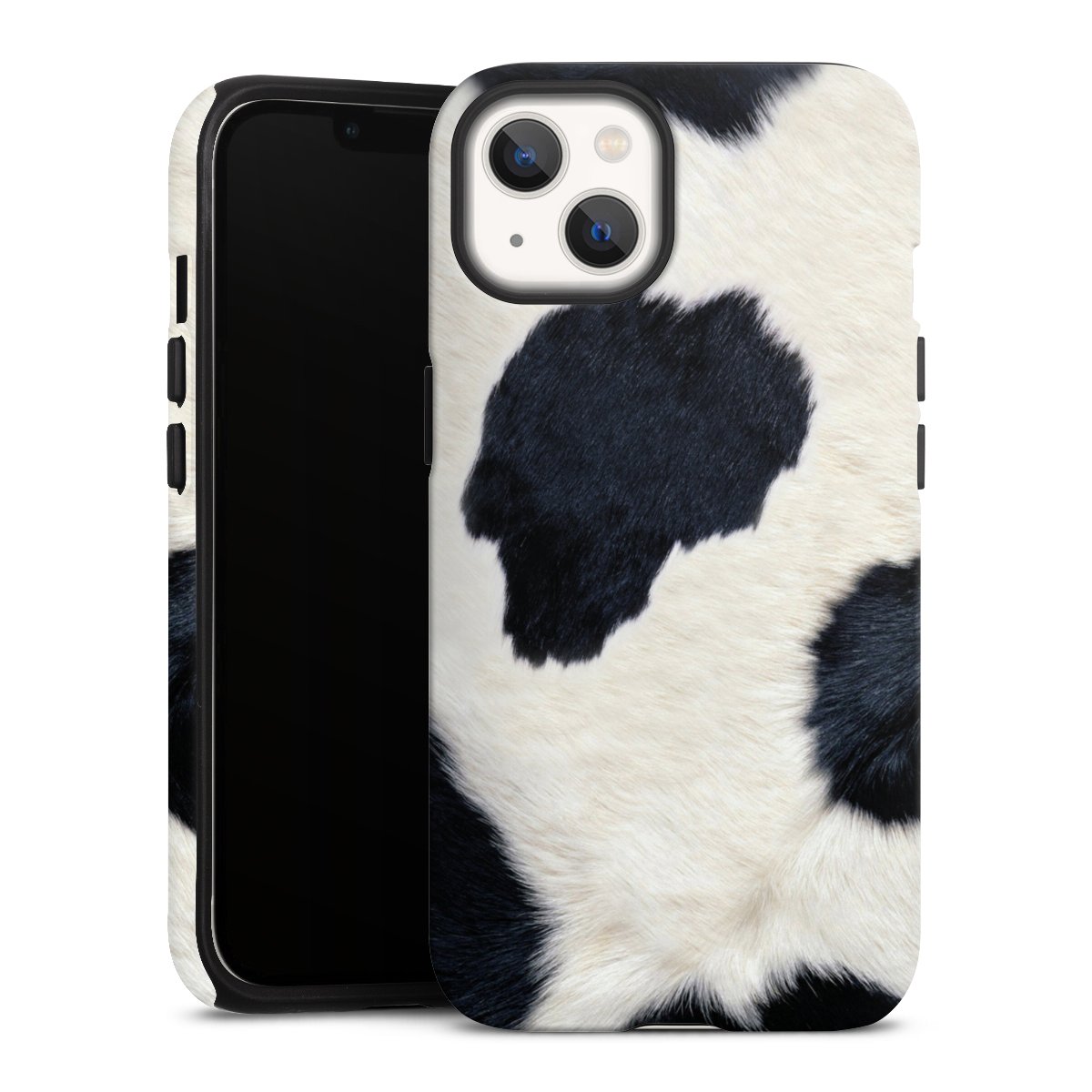 iPhone 13 Handy Panzer Handyhülle robuste Outdoor Hülle Schutzhülle matt Animal Look Animal Print Cow Skin Tough Case