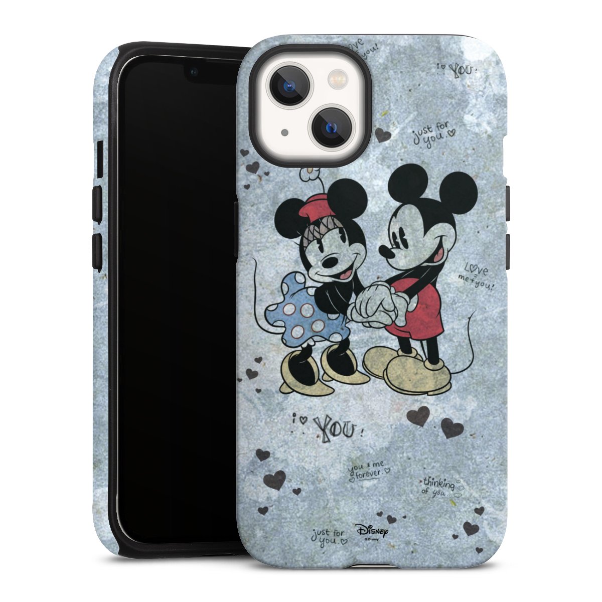 iPhone 13 Handy Panzer Handyhülle robuste Outdoor Hülle Schutzhülle matt Mickey & Minnie Mouse Vintage Disney Tough Case