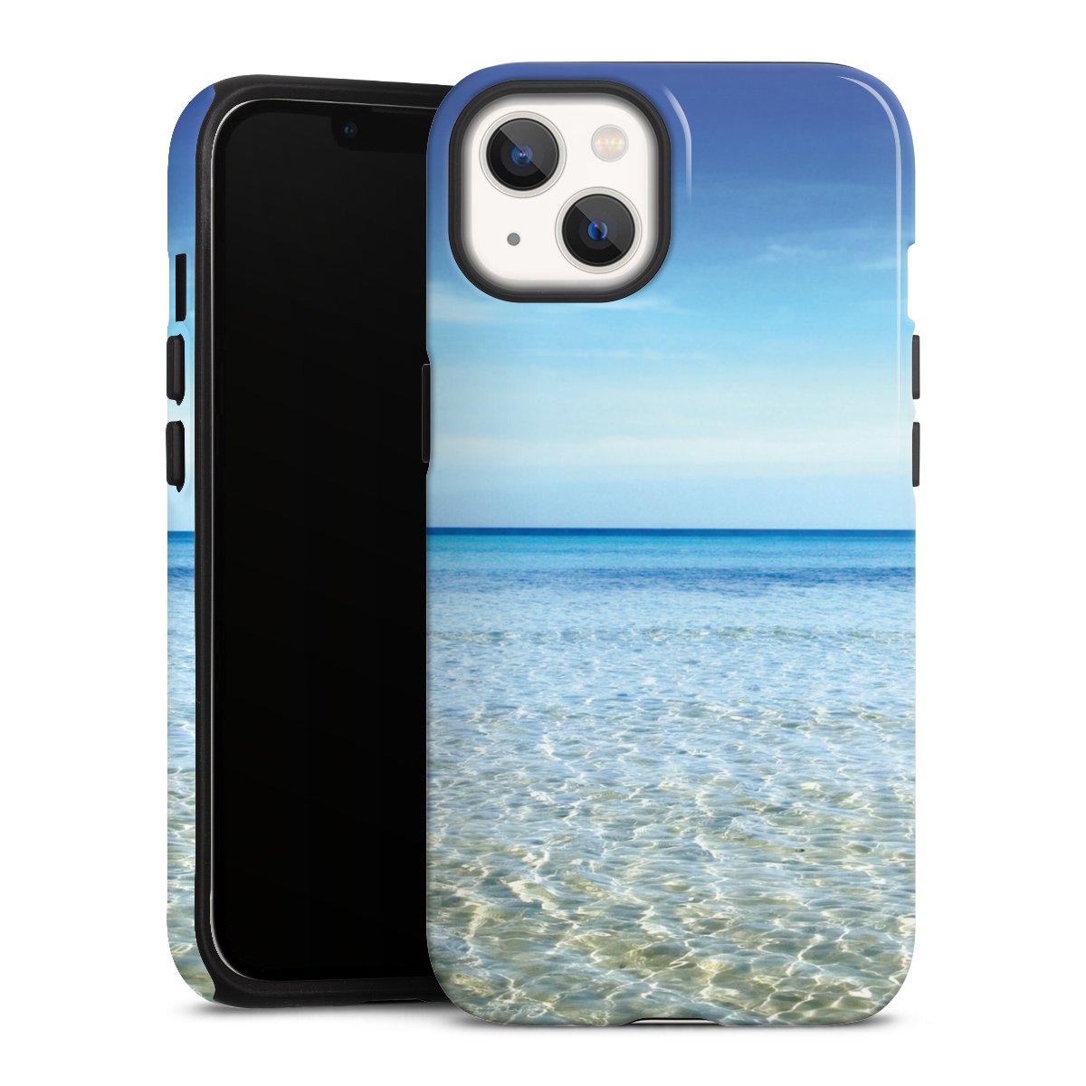 iPhone 13 Handy Panzer Handyhülle robuste Outdoor Hülle Schutzhülle glänzend Urlaub Sky Ocean Tough Case