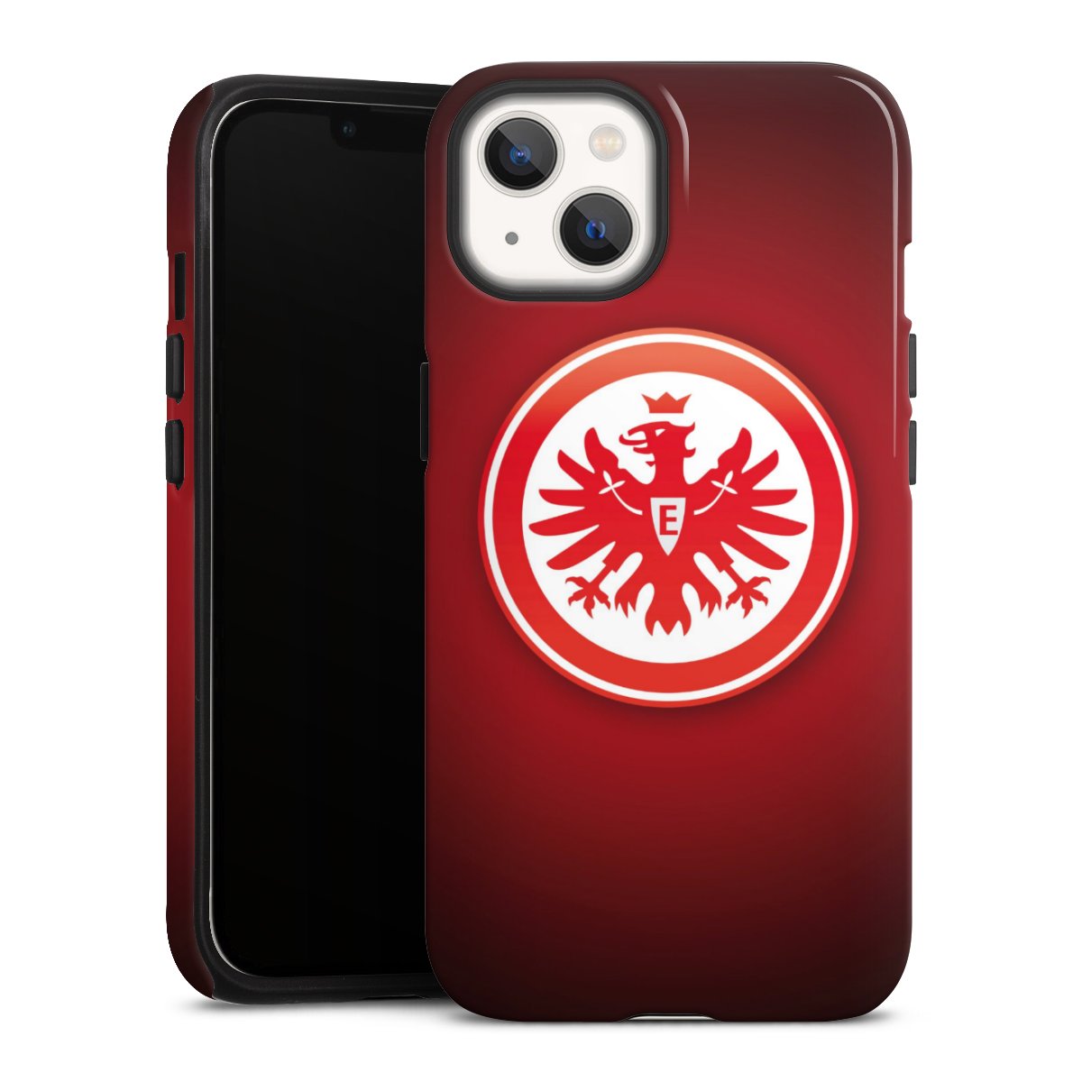 iPhone 13 Handy Panzer Handyhülle robuste Outdoor Hülle Schutzhülle glänzend Eintracht Frankfurt Official Licensed Product Coat Of Arms Tough Case