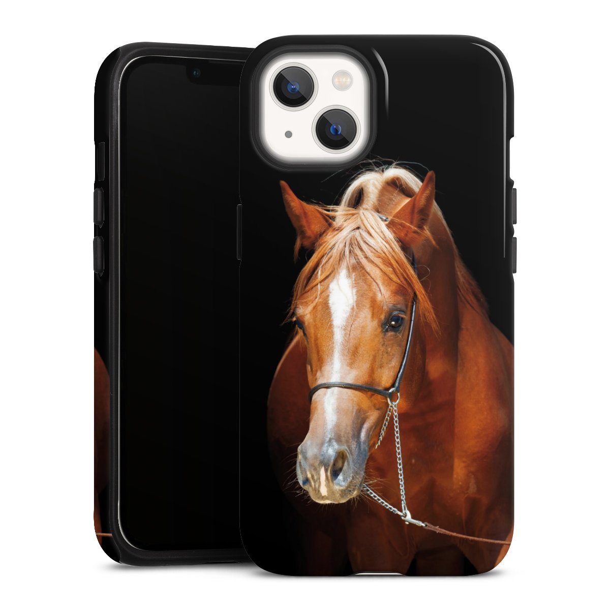 iPhone 13 Handy Panzer Handyhülle robuste Outdoor Hülle Schutzhülle glänzend Mare Horse Hobby Tough Case