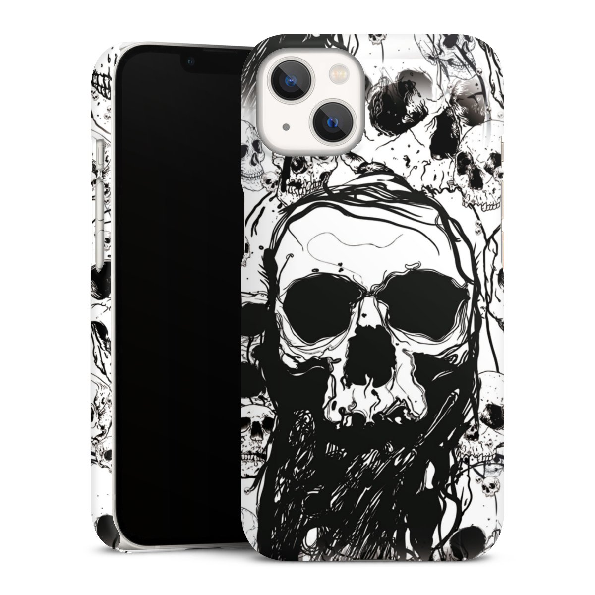 iPhone 13 Handy Premium Case Smartphone Handyhülle Schutzhülle matt Totenkopf Halloween Premium Case