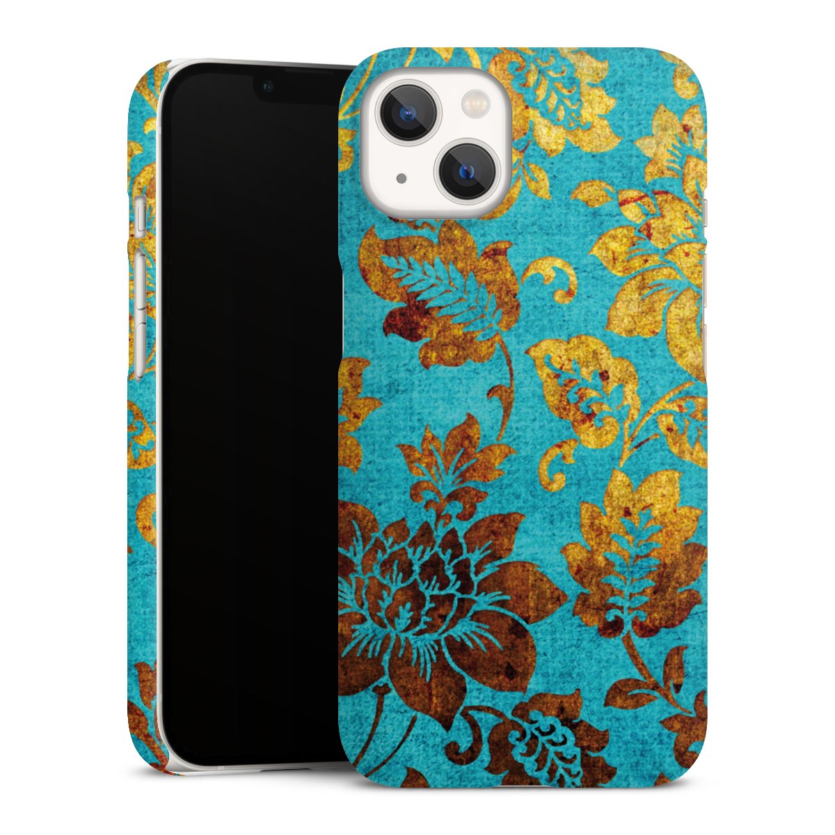 iPhone 13 Handy Premium Case Smartphone Handyhülle Schutzhülle matt Ornament Vintage Flowers Premium Case