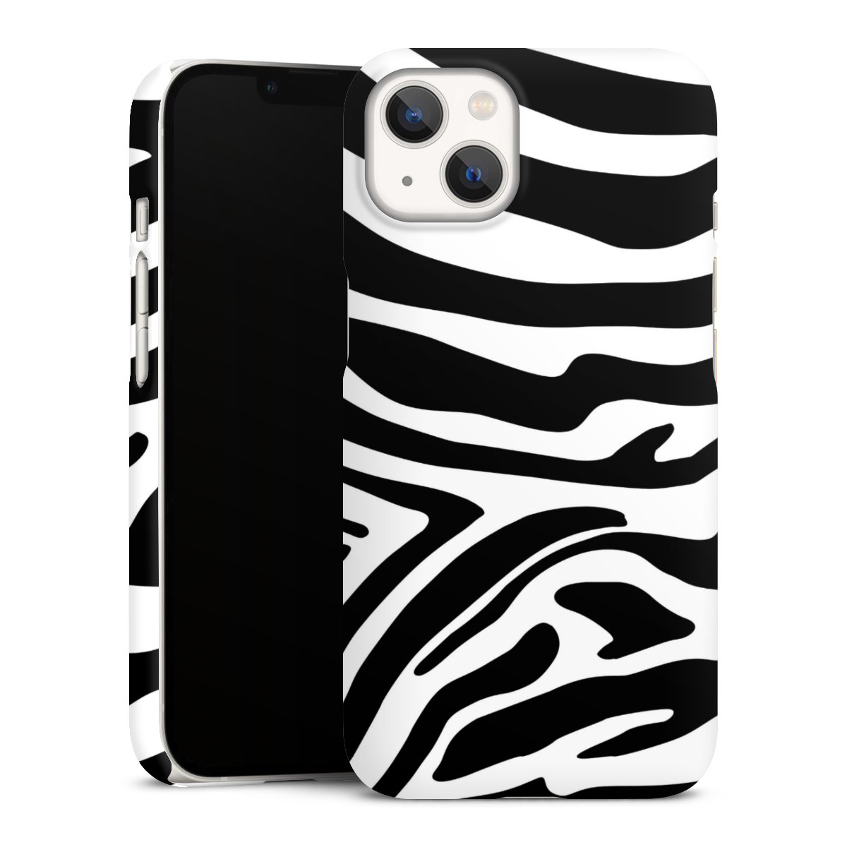 iPhone 13 Handy Premium Case Smartphone Handyhülle Schutzhülle matt Zebra Animal Look Animal Print Premium Case