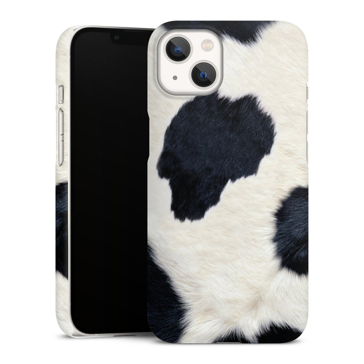 iPhone 13 Handy Premium Case Smartphone Handyhülle Schutzhülle matt Animal Look Animal Print Cow Skin Premium Case