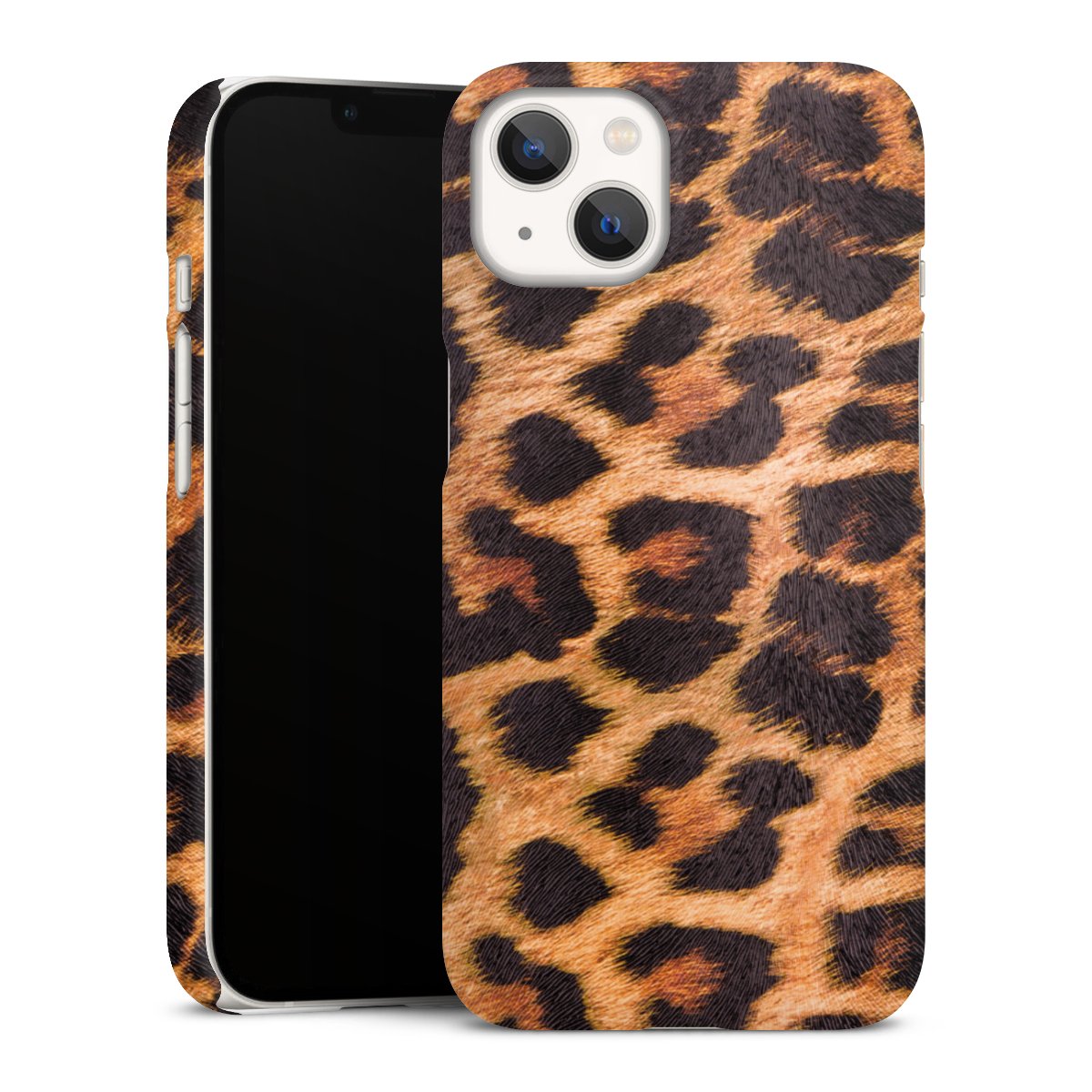 iPhone 13 Handy Premium Case Smartphone Handyhülle Schutzhülle matt Animal Print Leopard Fur Premium Case