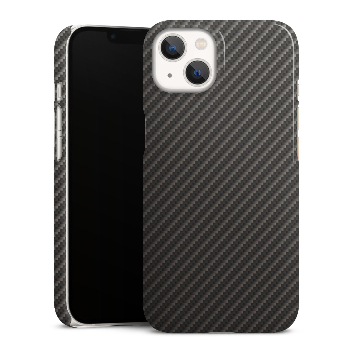 iPhone 13 Handy Premium Case Smartphone Handyhülle Schutzhülle glänzend Metallic Look Carbon Muster Premium Case