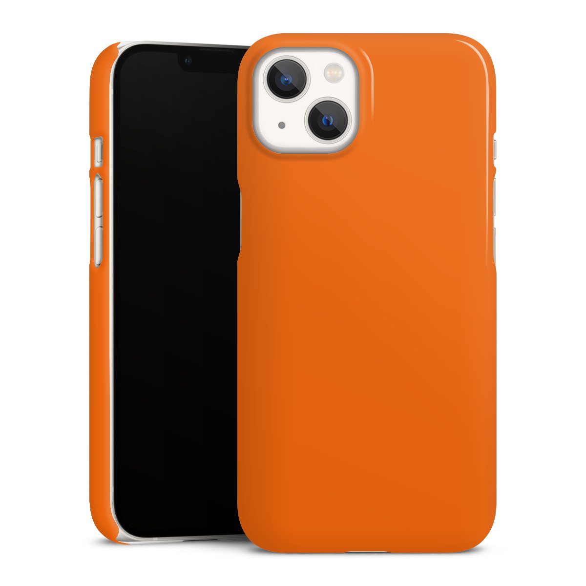 iPhone 13 Handy Premium Case Smartphone Handyhülle Schutzhülle glänzend Orange Colour Unicoloured Premium Case