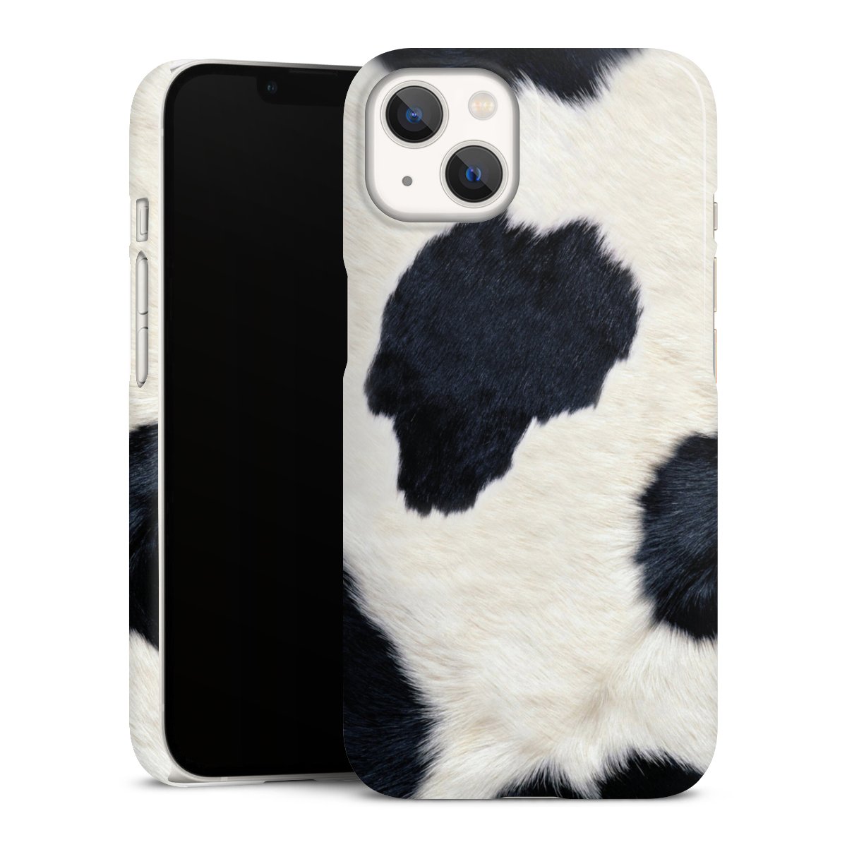 iPhone 13 Handy Premium Case Smartphone Handyhülle Schutzhülle glänzend Animal Look Animal Print Cow Skin Premium Case