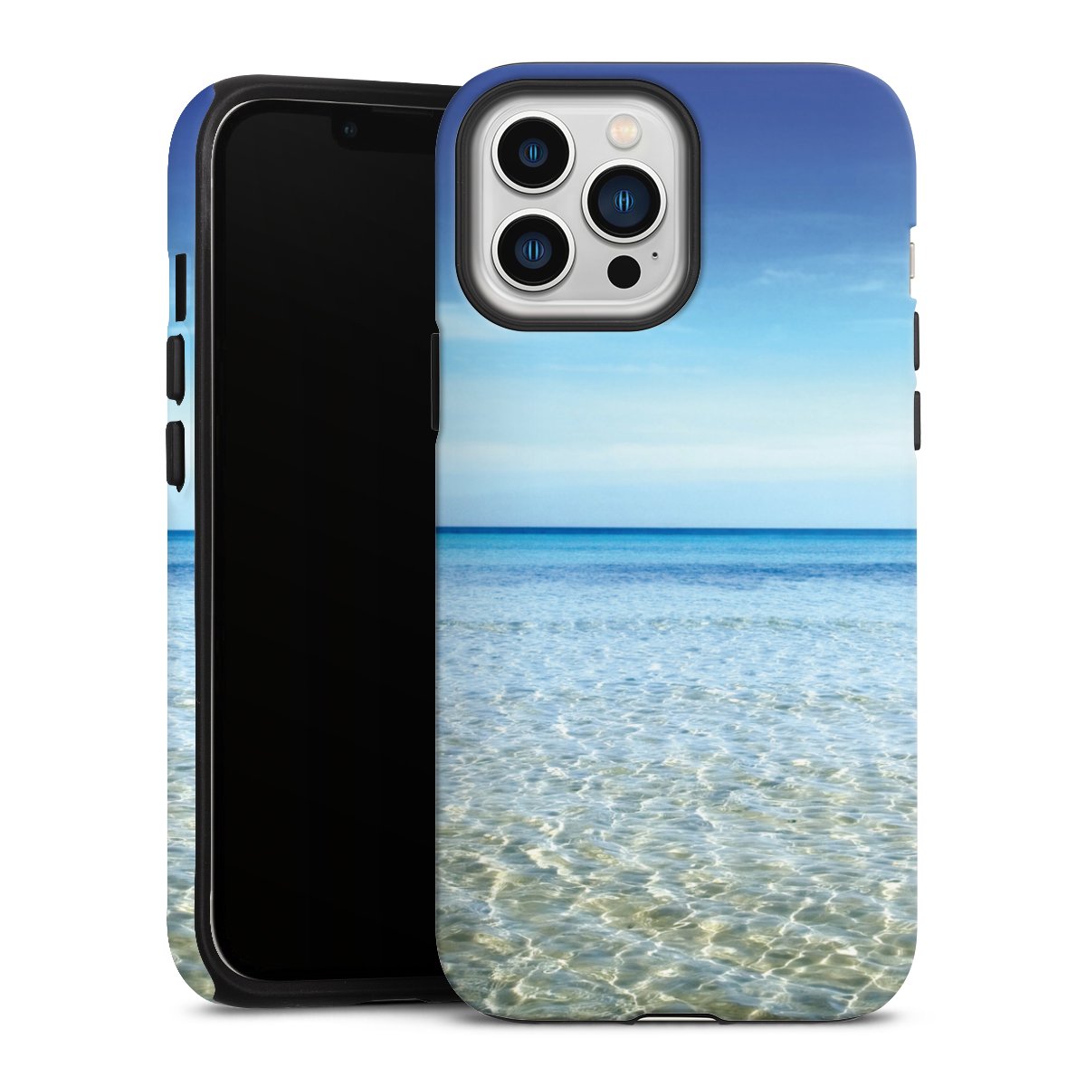 iPhone 13 Pro Max Handy Panzer Handyhülle robuste Outdoor Hülle Schutzhülle matt Urlaub Sky Ocean Tough Case