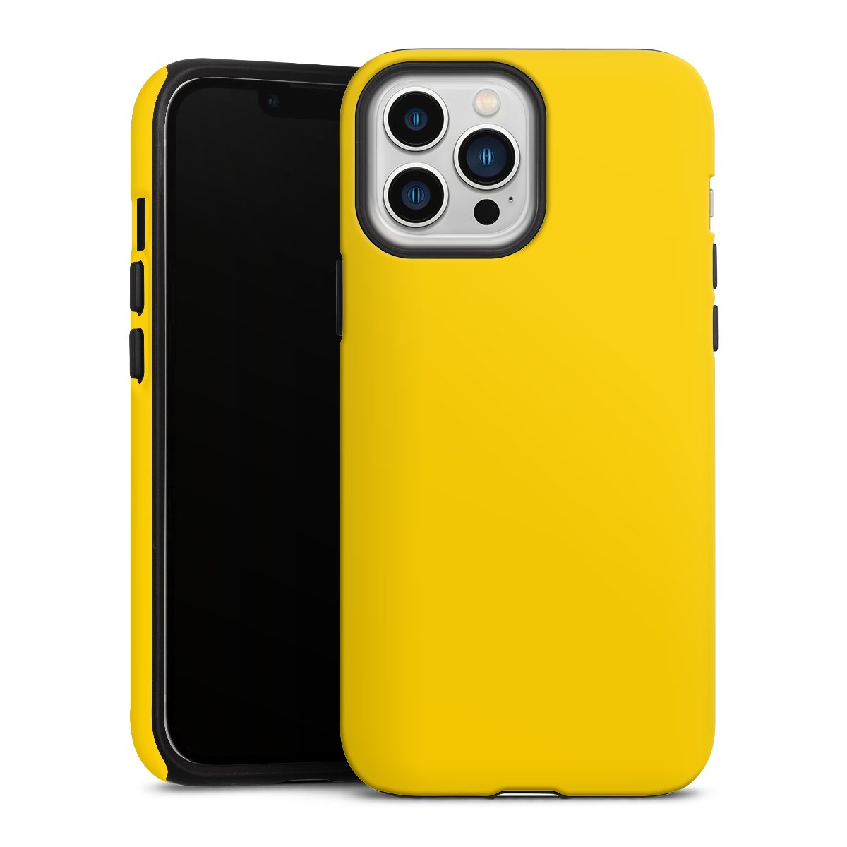 iPhone 13 Pro Max Handy Panzer Handyhülle robuste Outdoor Hülle Schutzhülle matt Yellow Unicoloured Colour Tough Case